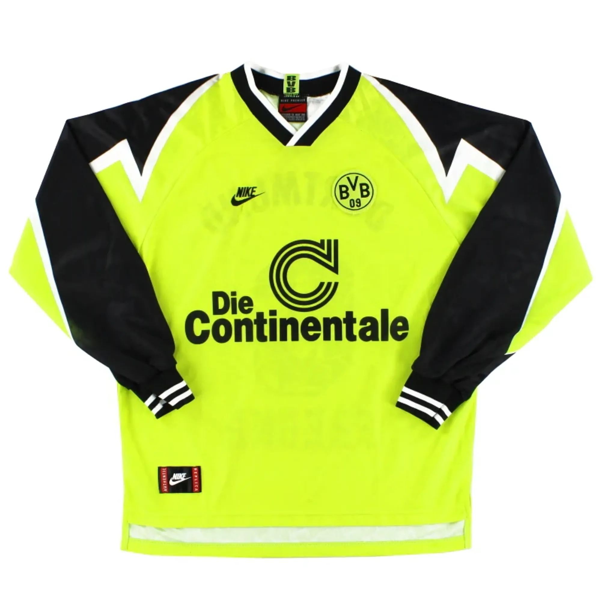 1995-96 Borussia Dortmund Nike Home Shirt L/S M - Dortmund / Excellent 