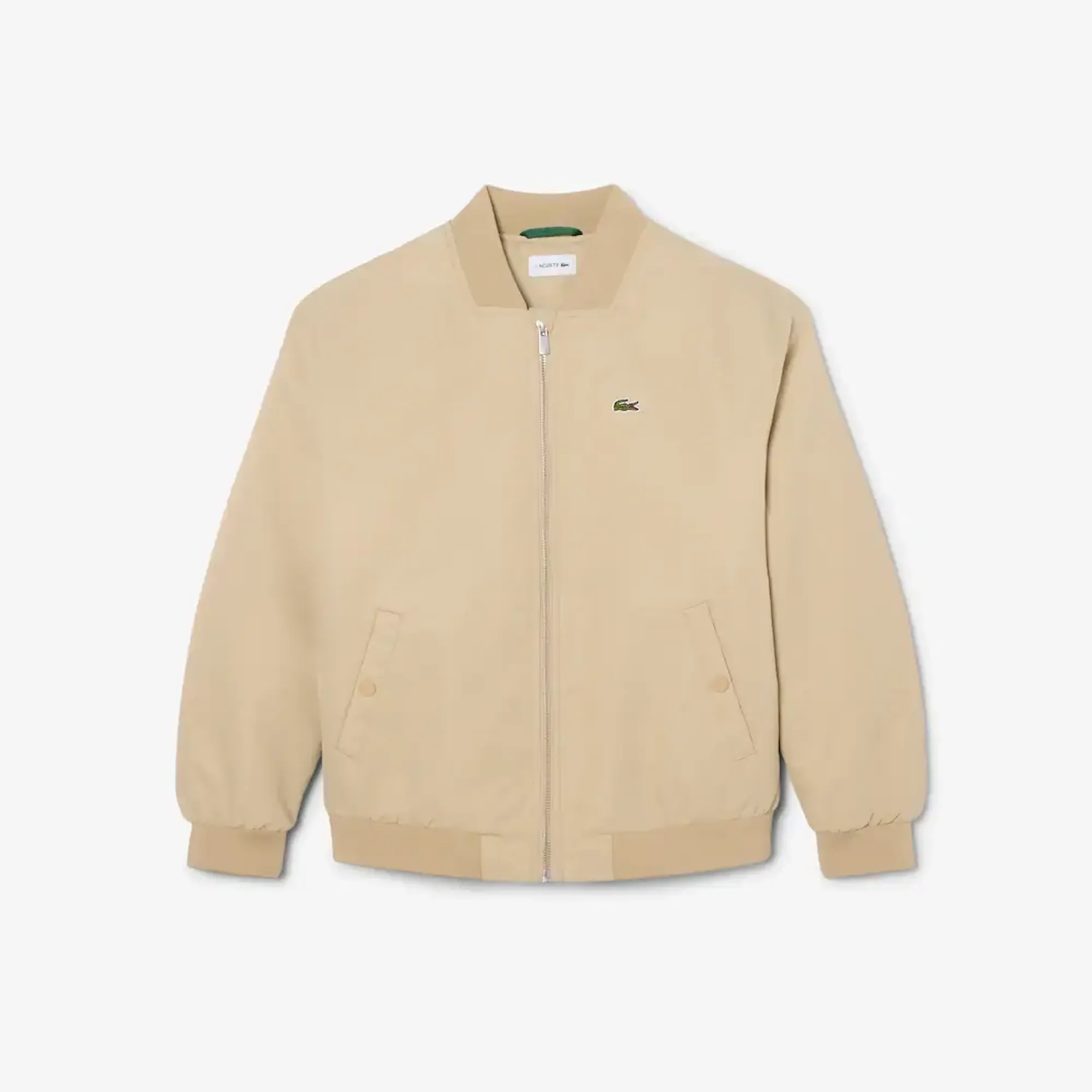 Lacoste Unisex Nylon Bomber Jacket - Beige