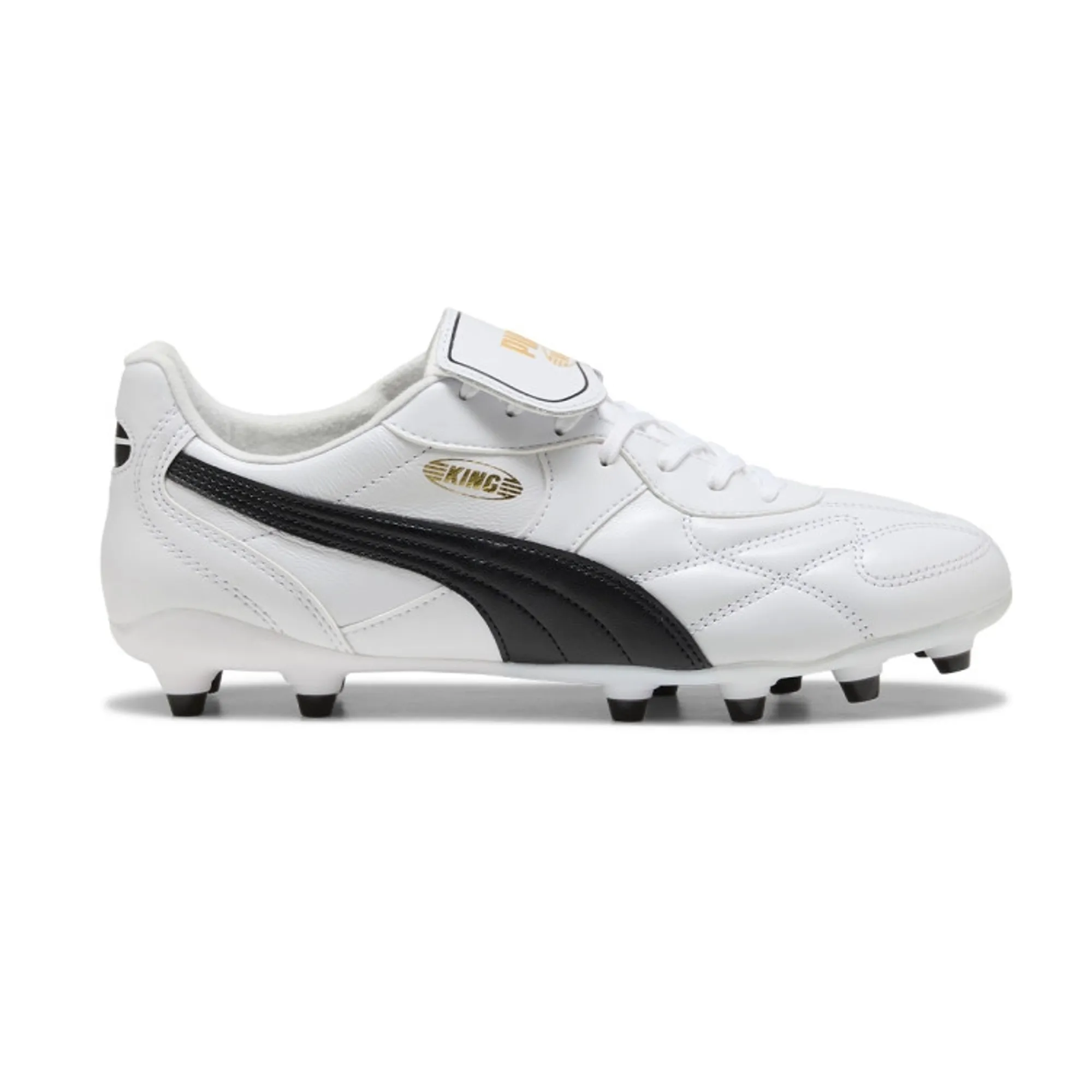 PUMA King Top FG/AG Football Boots Unisex, White/Black, size 10