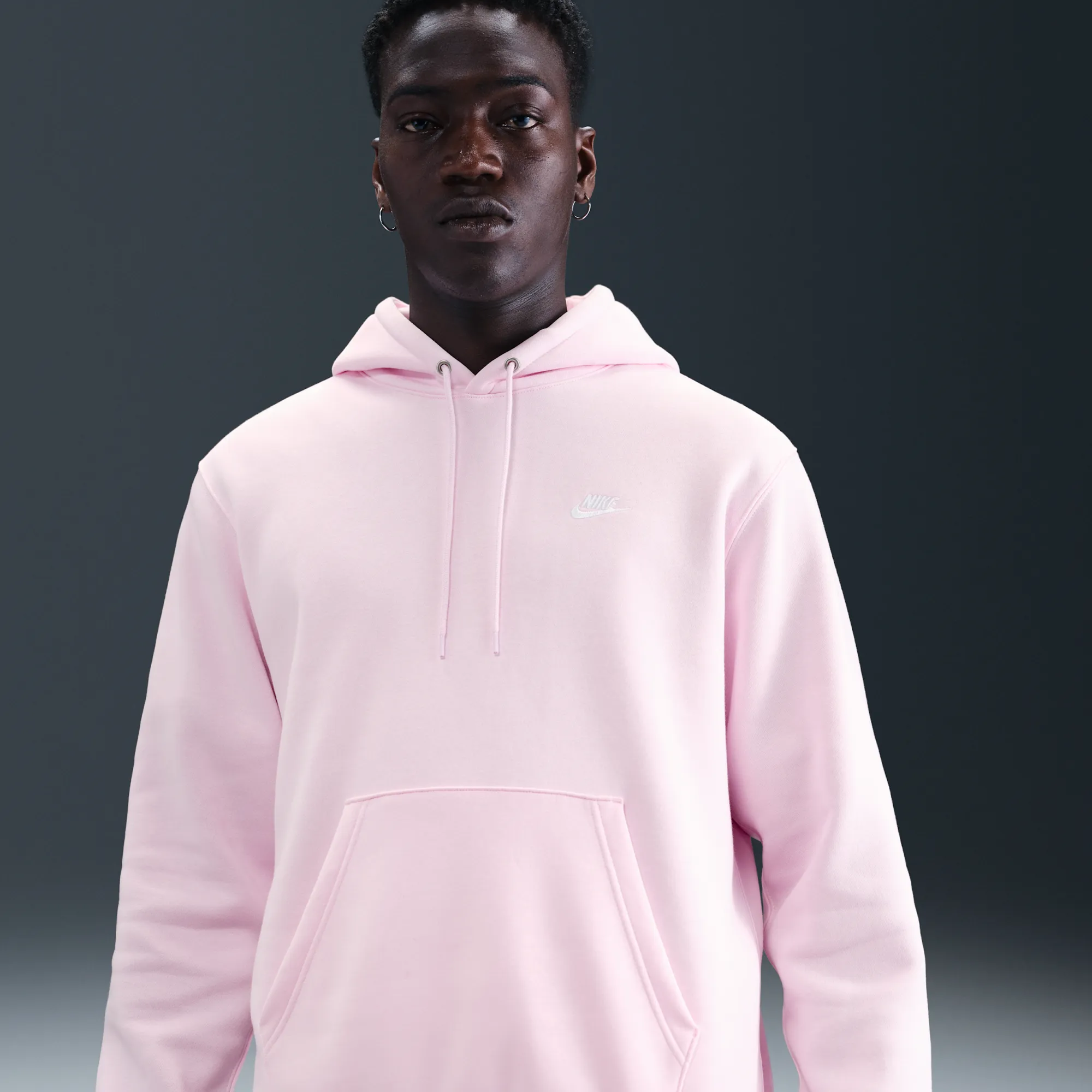 Nike Club Men's Pullover Fleece Hoodie - Pink - Fleece