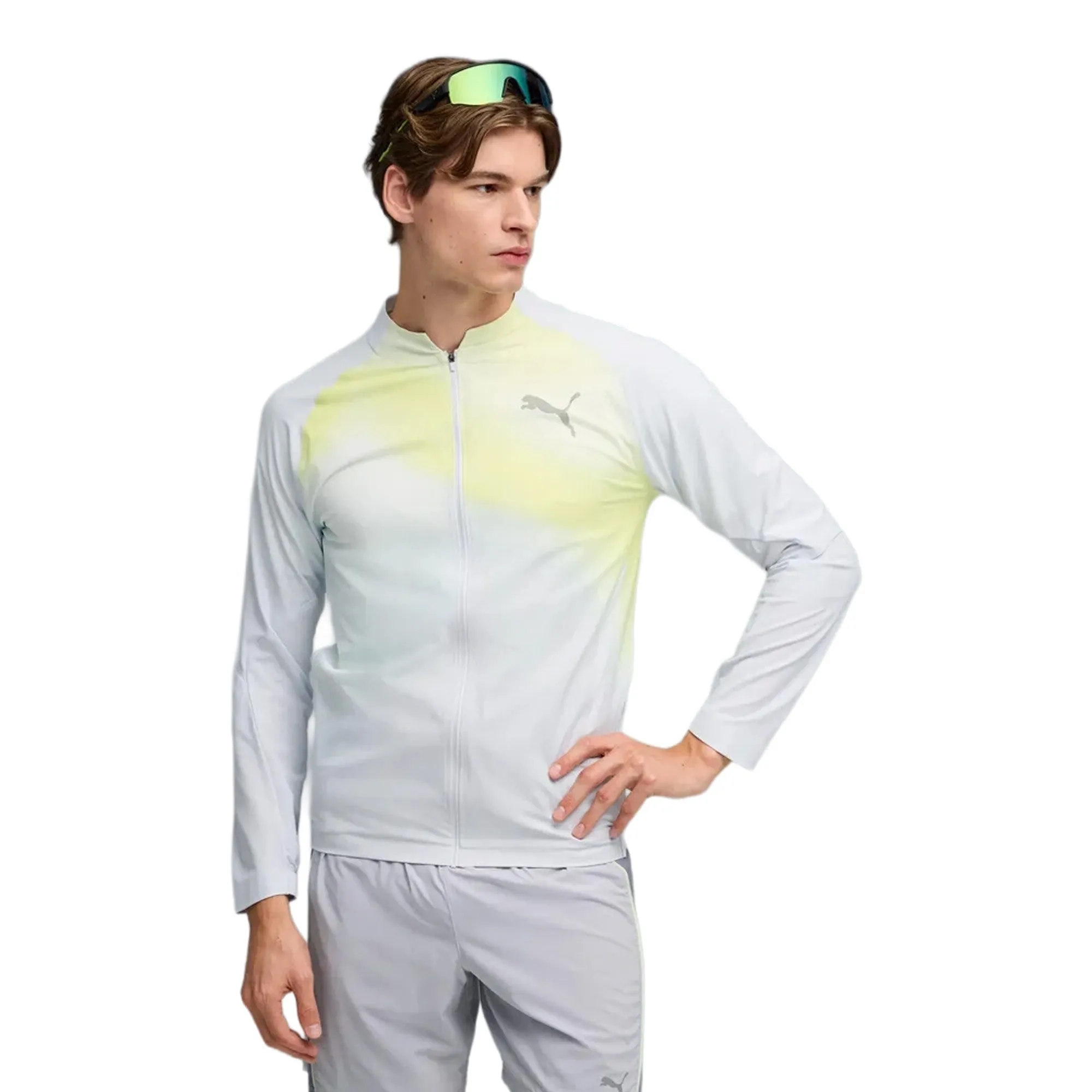 PUMA Lightspeed Ultraweave Graphic Running Jacket Men, Silver Mist/AOP