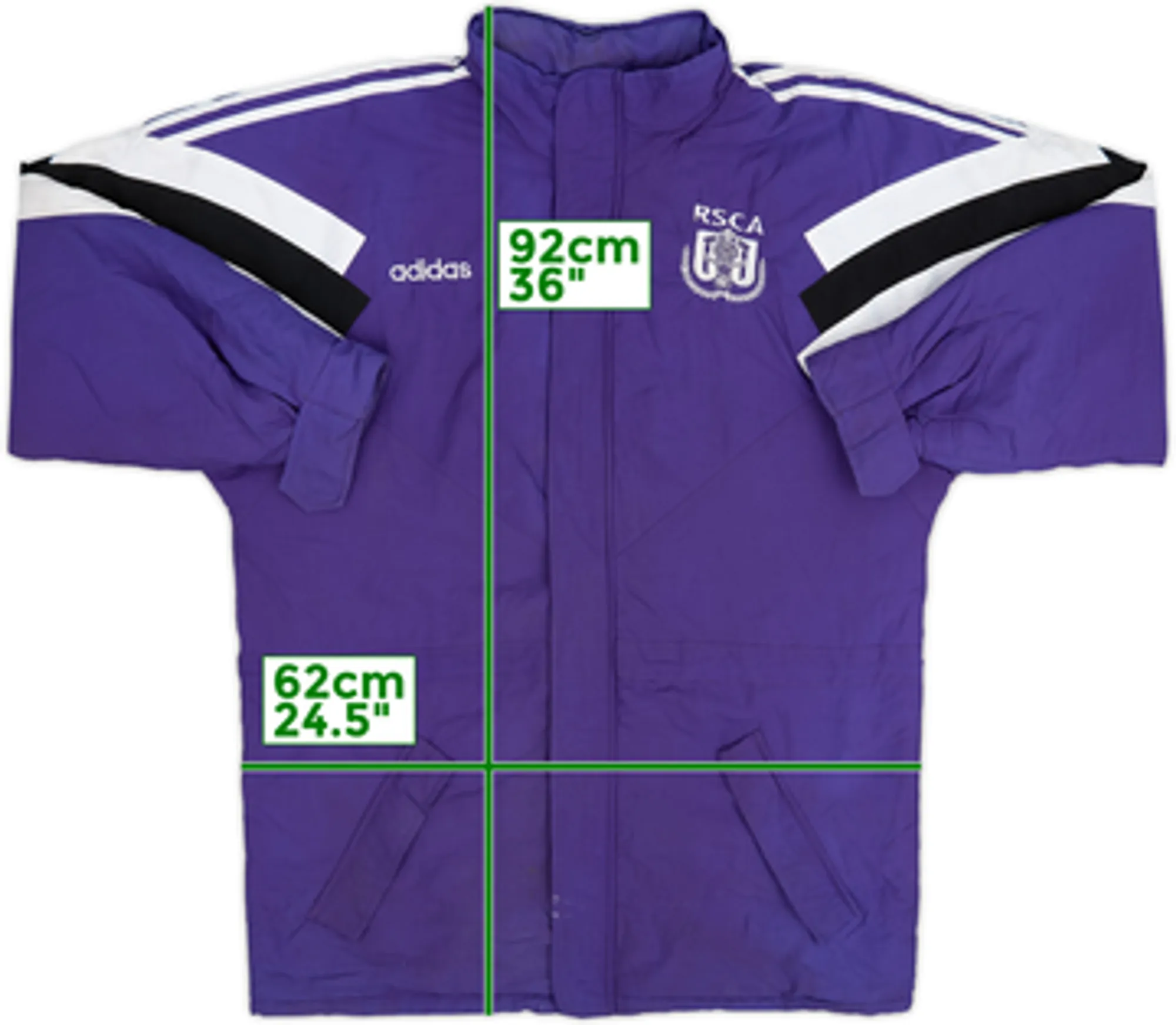 1996-97 Anderlecht adidas Padded Bench Coat - 8/10 - (M/L)
