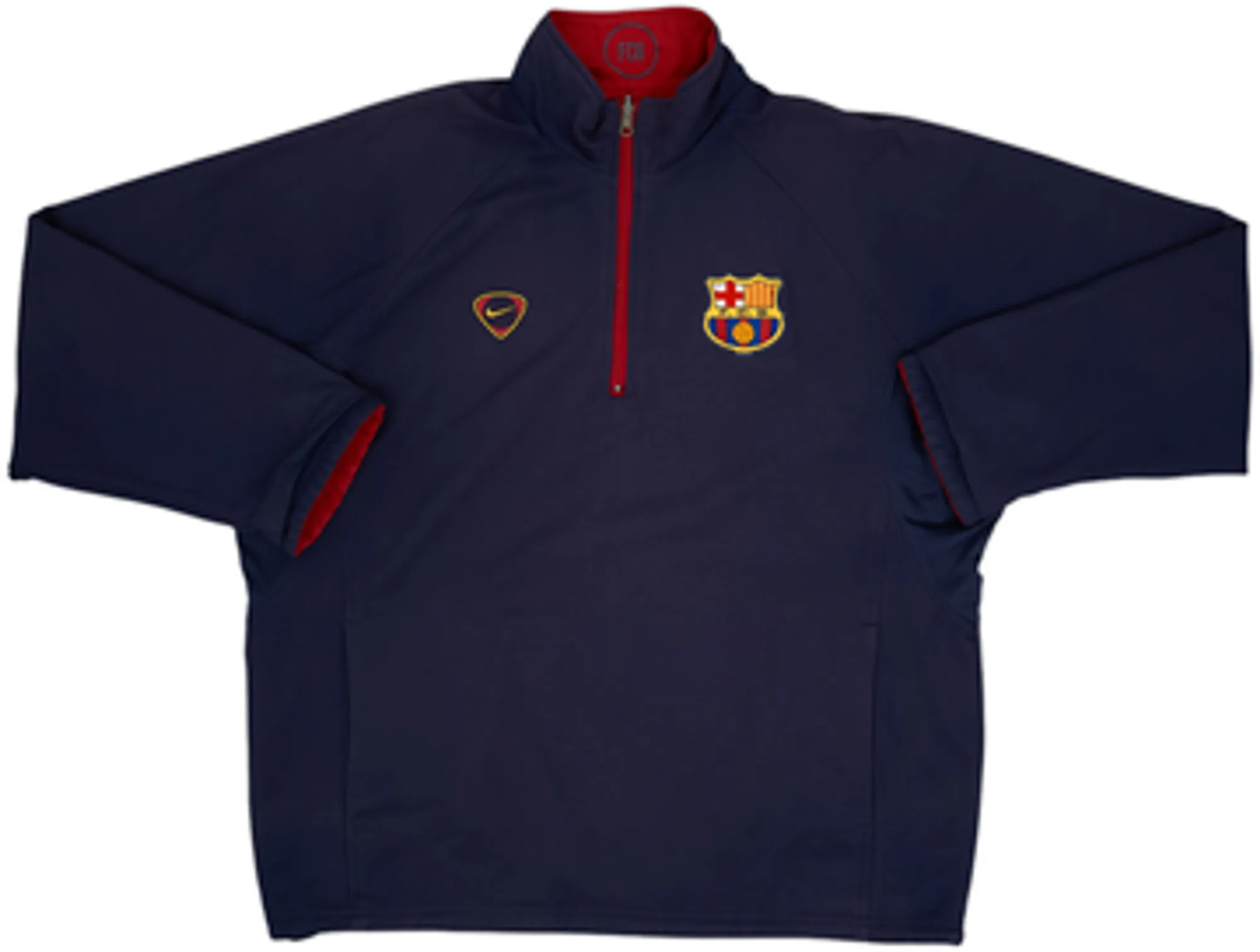2000-02 Barcelona Nike Reversible 1/4 Zip Drill Top - 8/10 - (XL)