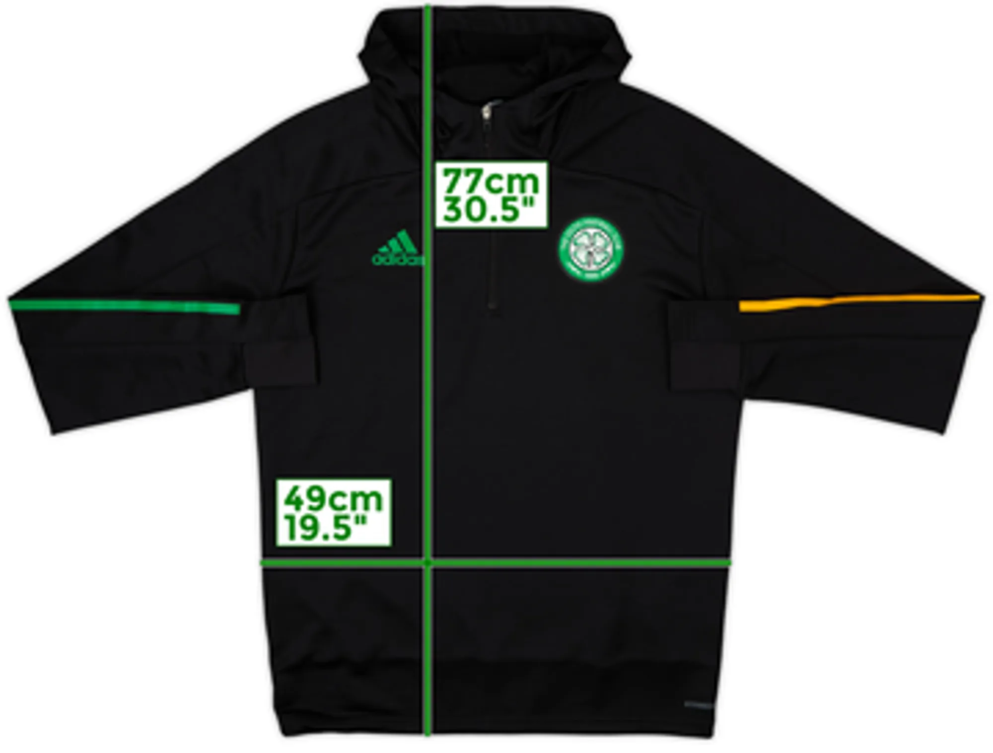 2020-21 Celtic adidas 1/4 Zip Hooded Drill Top - 9/10 - (M)