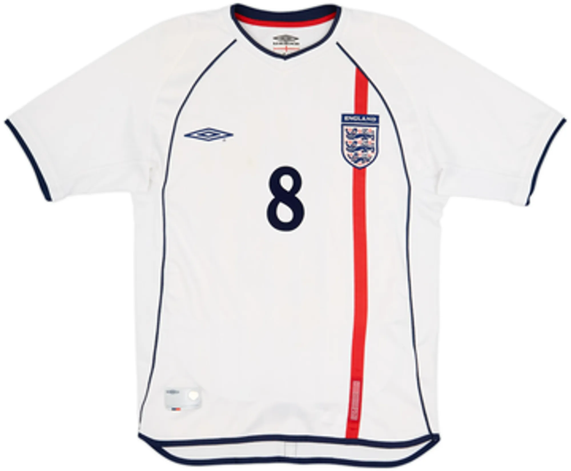 2001-03 England Home Shirt Scholes #8 - 7/10 - (M)