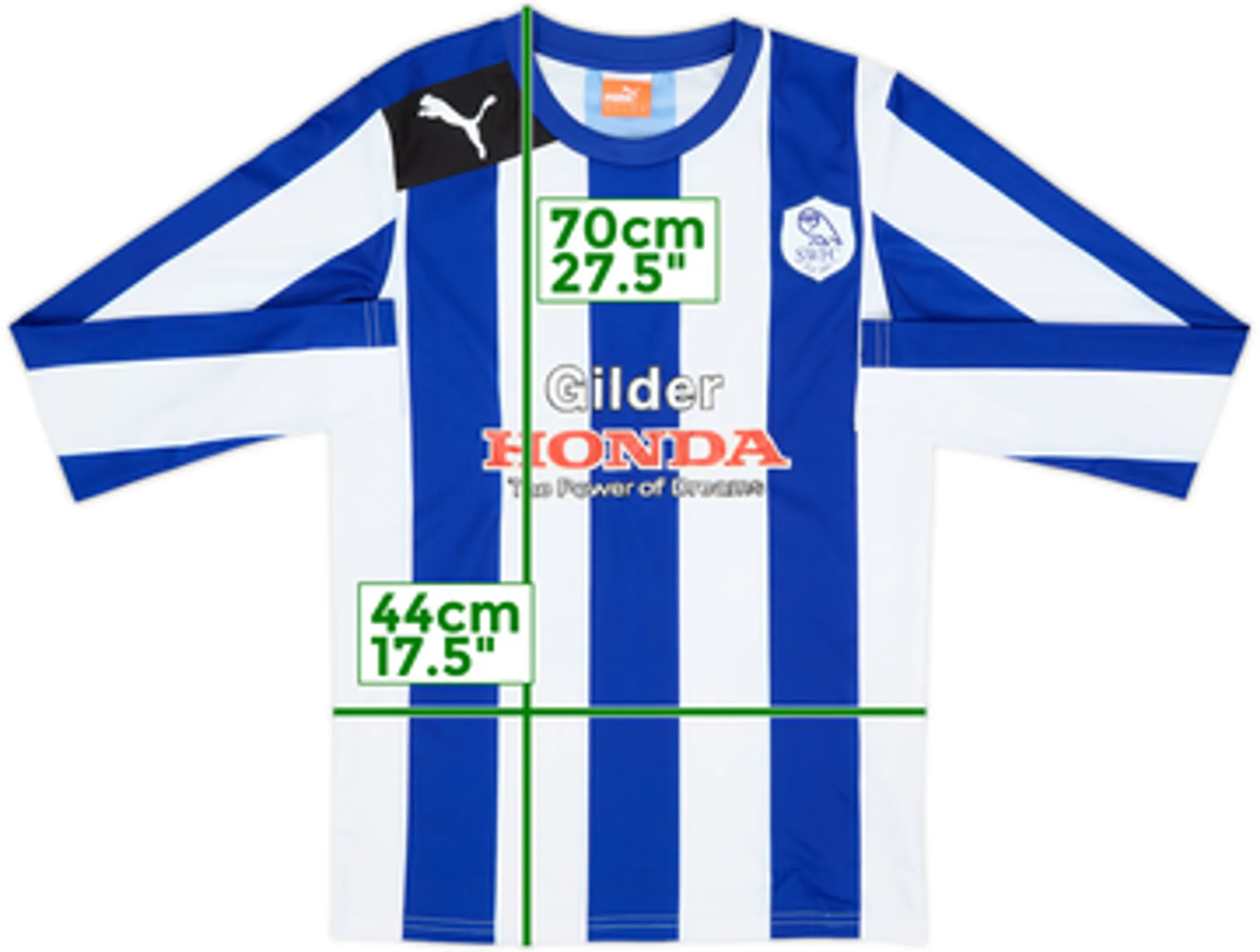 2012-13 Sheffield Wednesday Home L/S Shirt - 8/10 - (S)