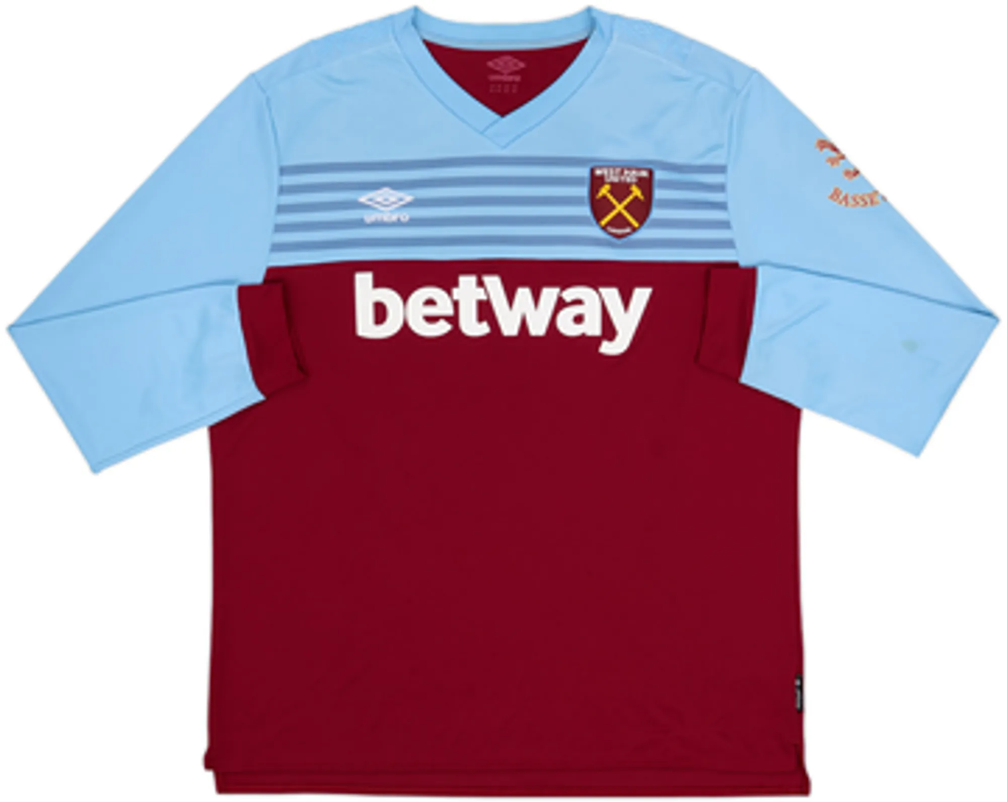 2019-20 West Ham Home L/S Shirt Noble #16 - 7/10 - (XXL)