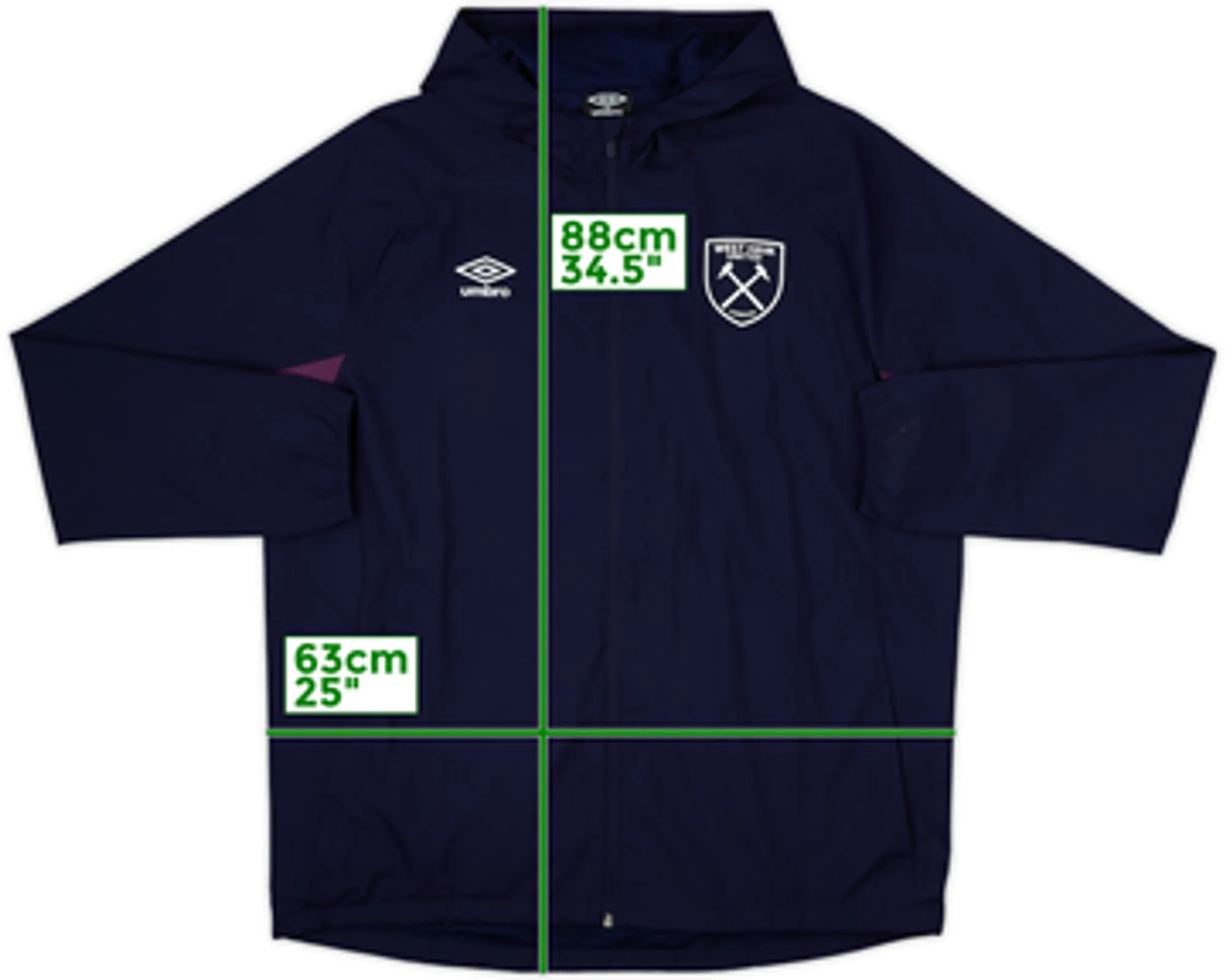 2019-20 West Ham Umbro Hooded Track Jacket - 7/10 - (XL)