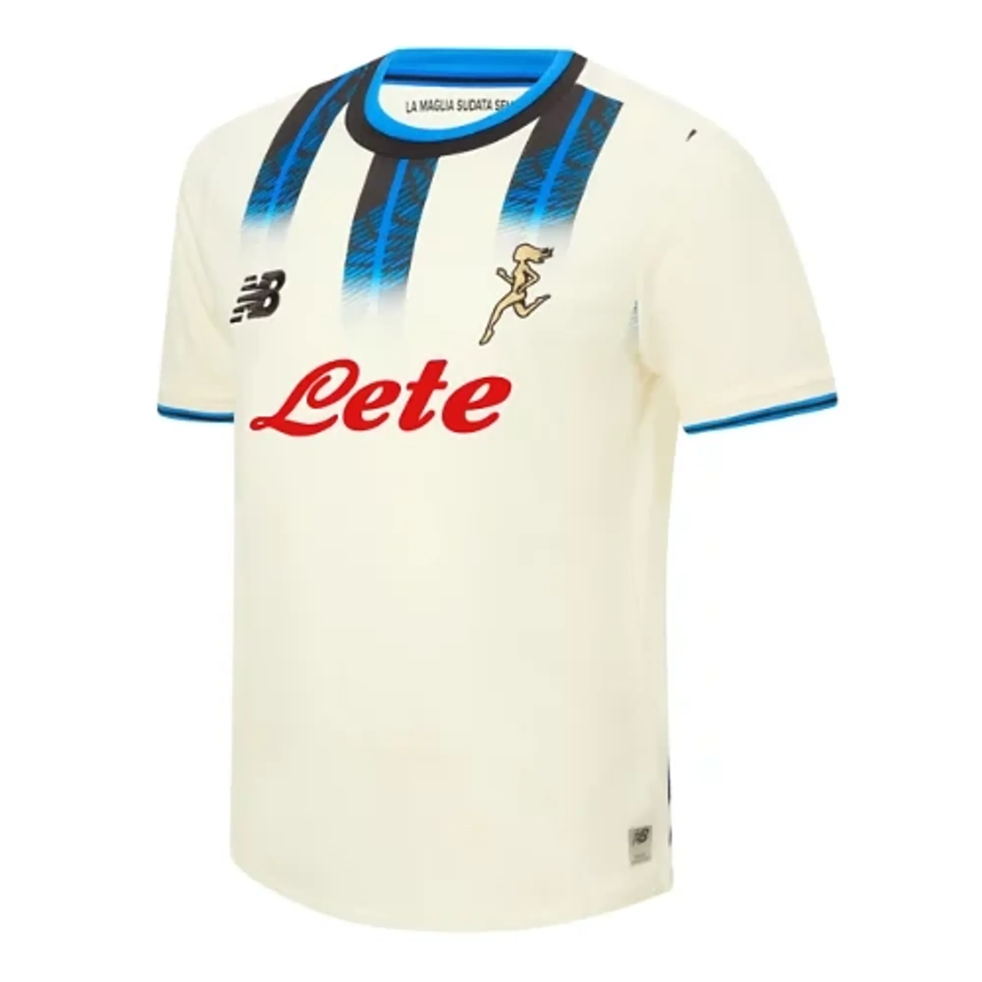 New Balance Boys Atalanta BC Youth Away Short Sleeve Jersey in Black Polyester