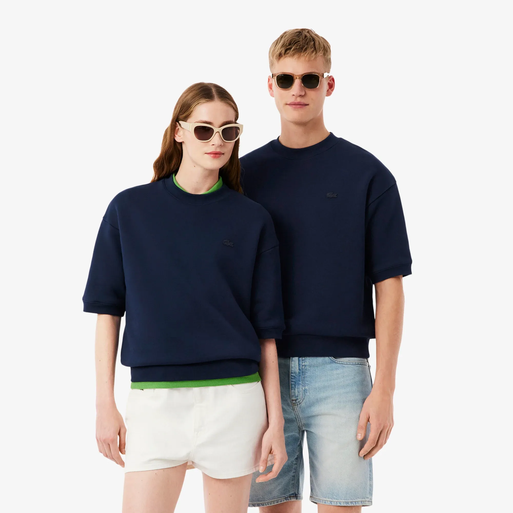 Lacoste Relaxed Fit Short Sleeved Sweatshirt - Midnight Blue