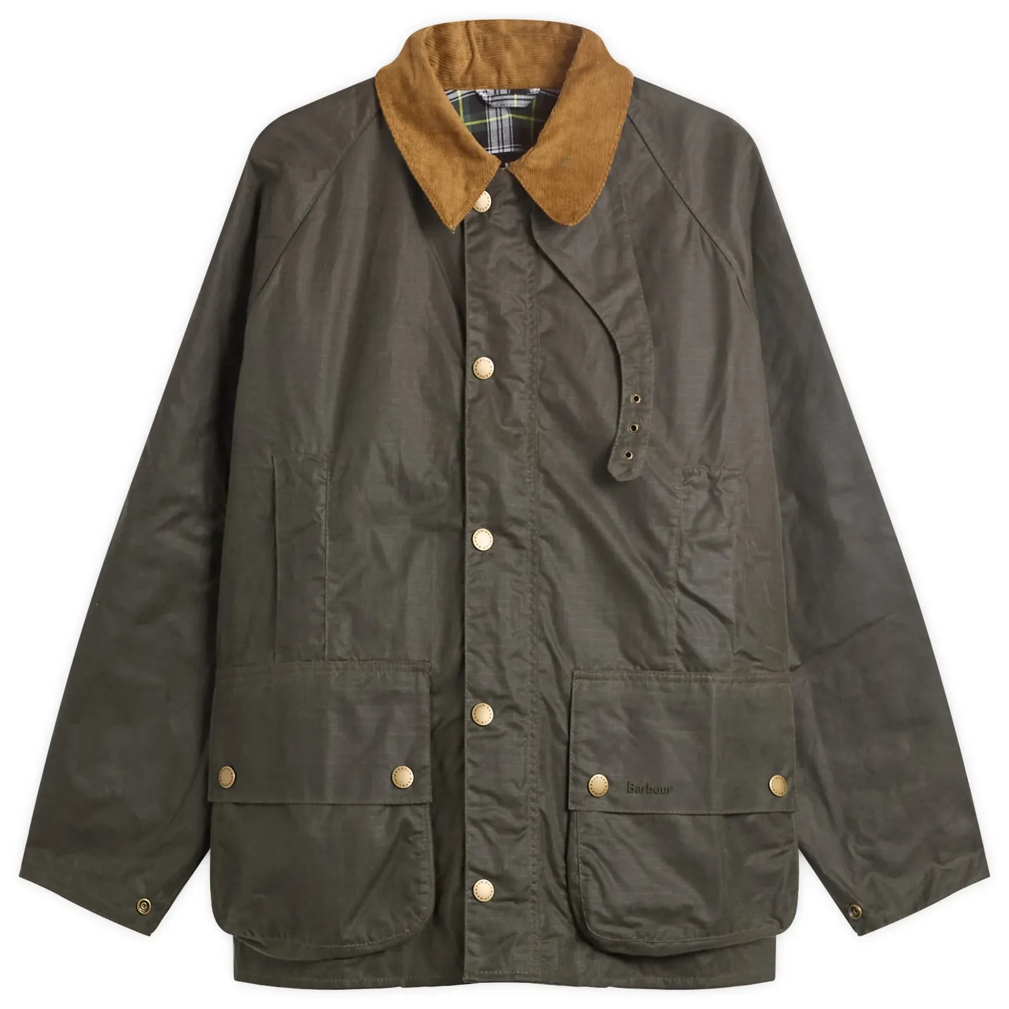 Barbour Men's Heritage+ Modified Beaufort Spectator Wax Jacket Archive Olive