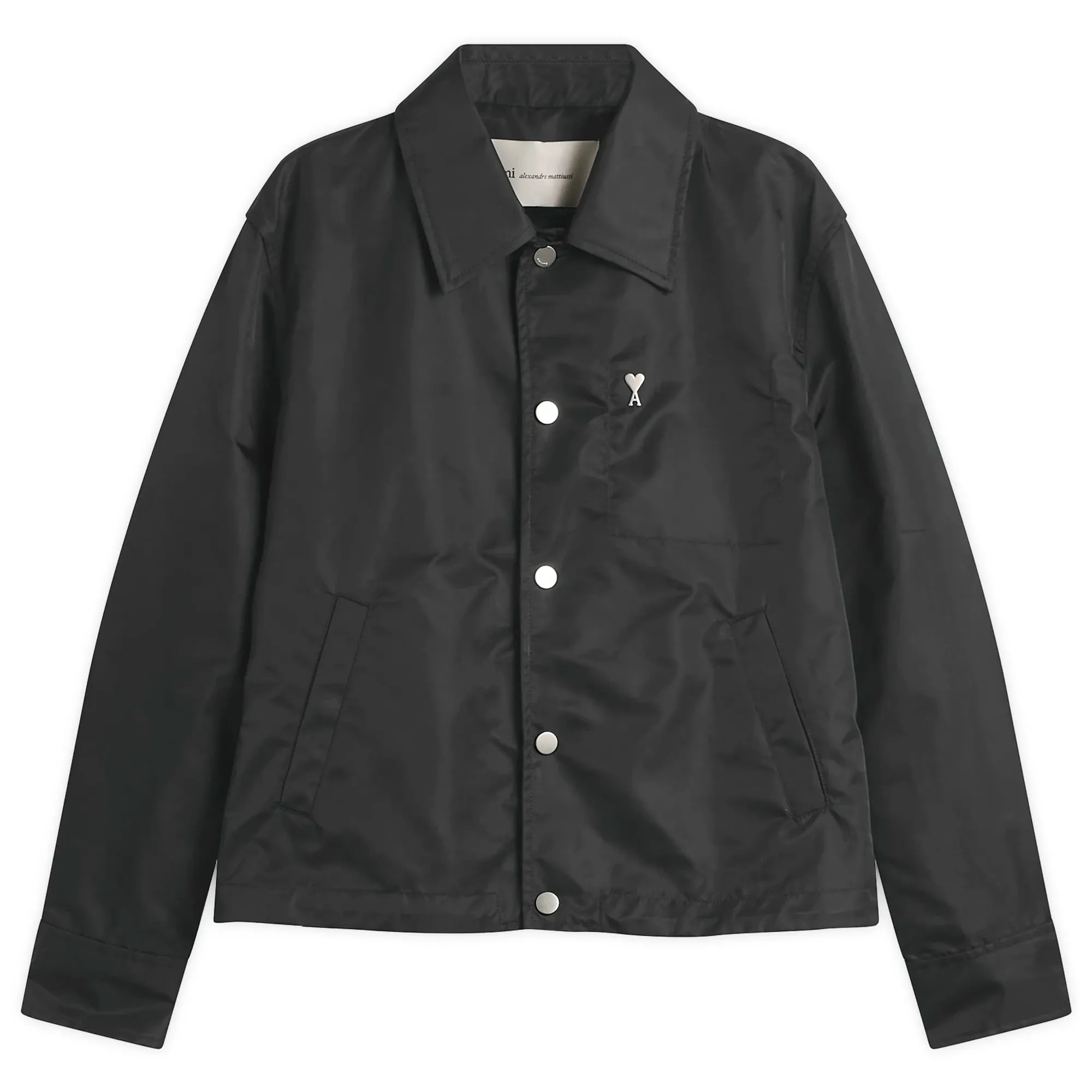 AMI Paris Men's Denim Jacket With Ami De Coeur Stud Noir