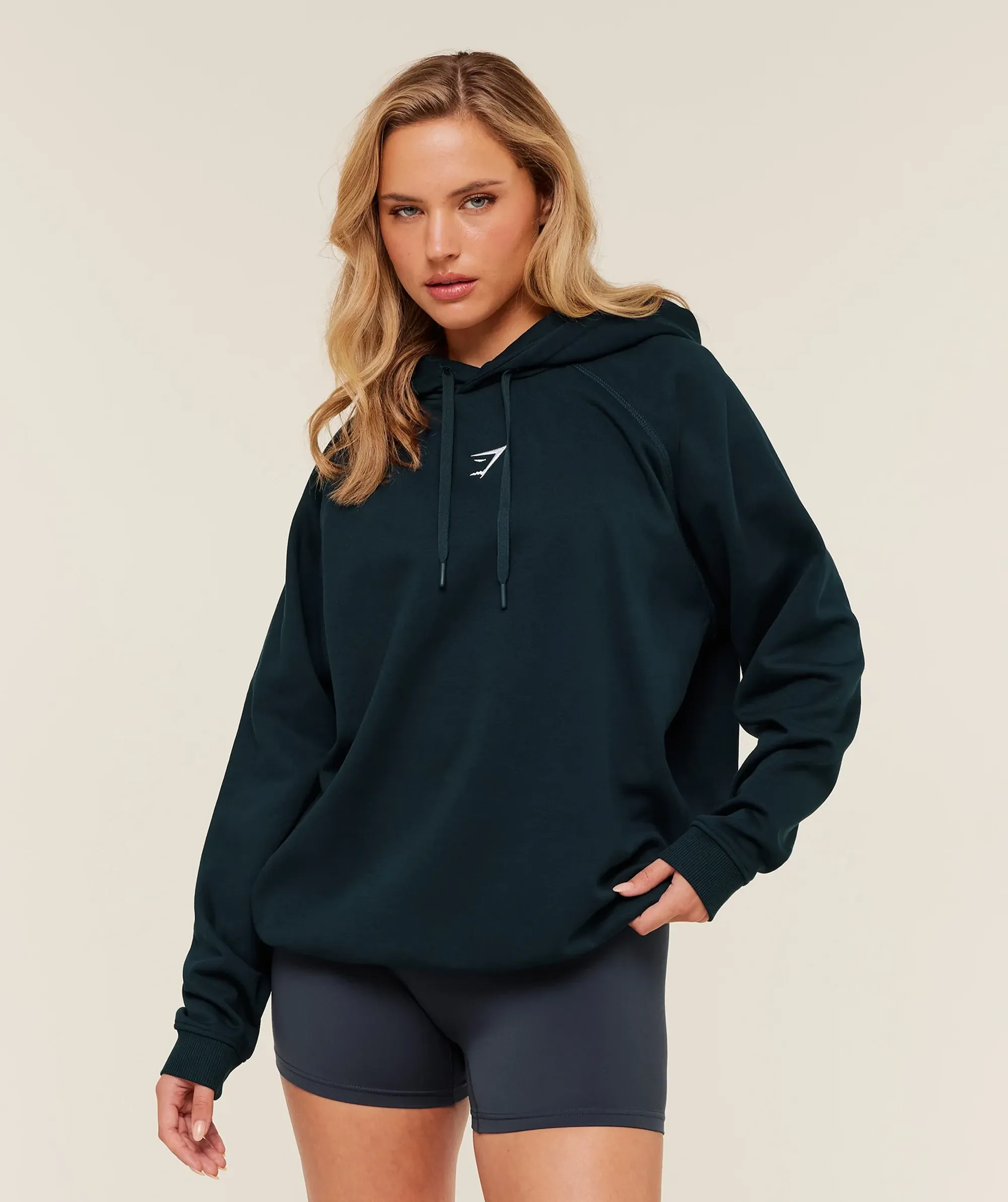 Gymshark Training Oversized Fleece Hoodie - Deep Petrol Blue
