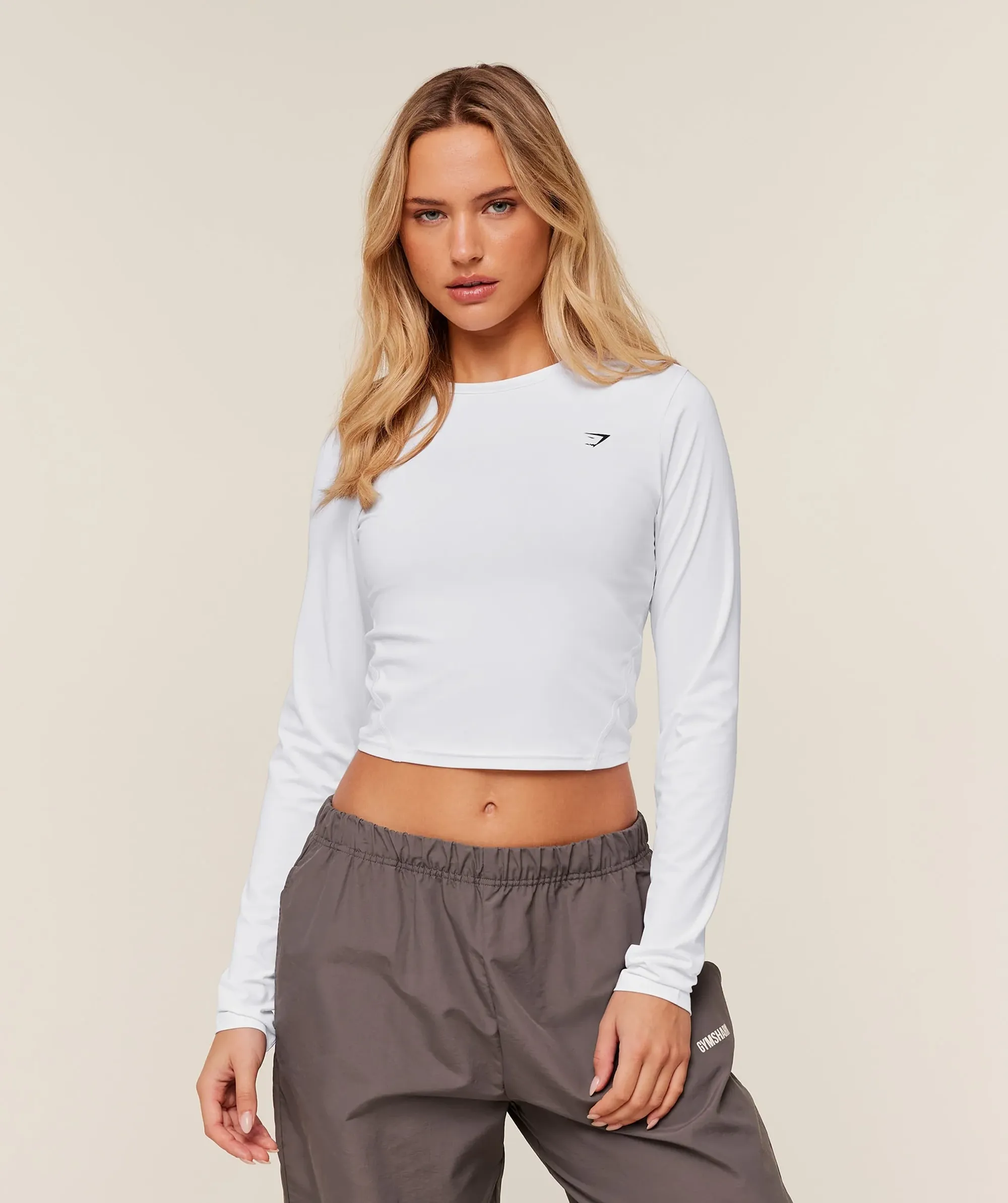 Gymshark Training Midi Long Sleeve Top - GS White