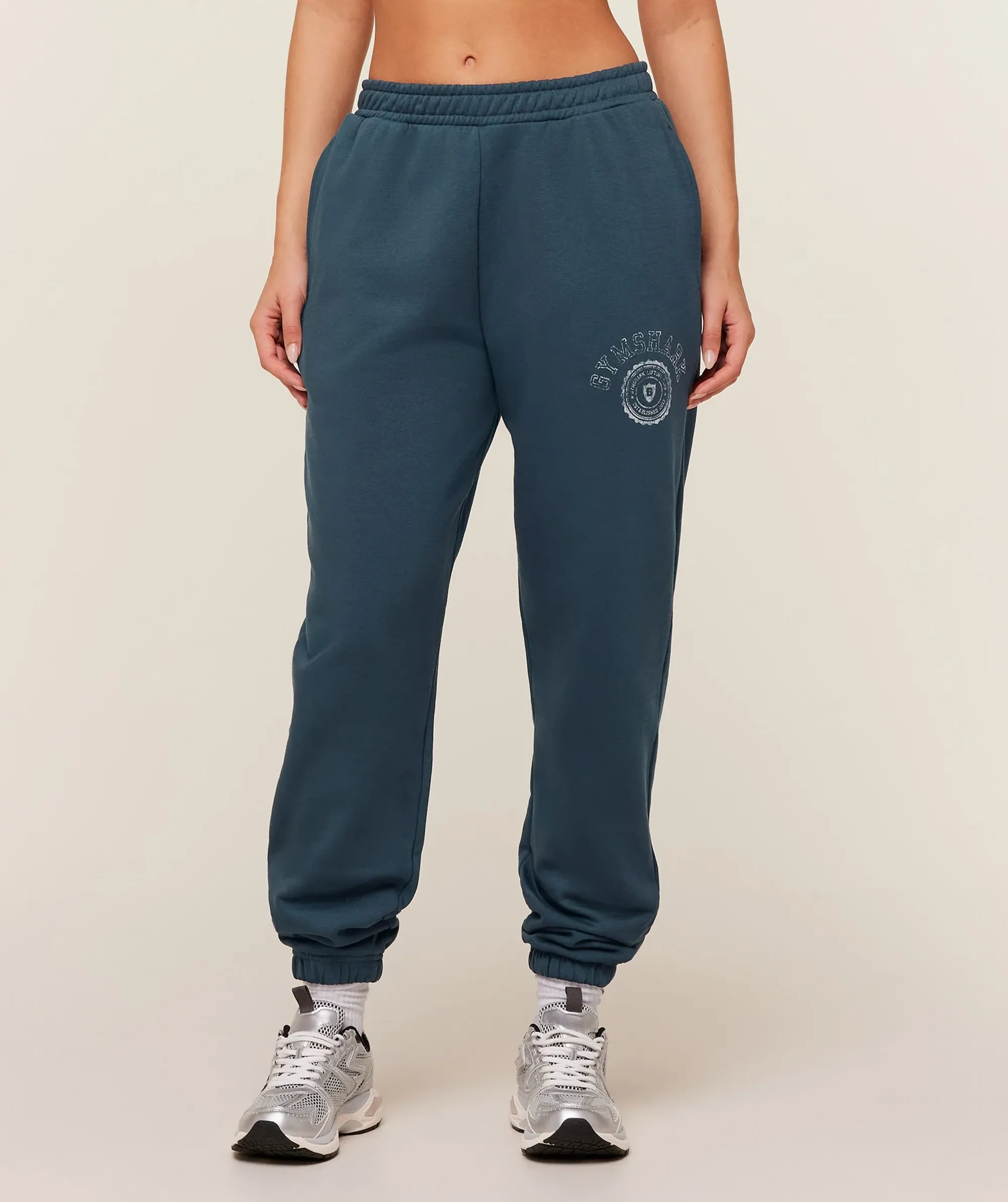 Gymshark Worn Crest Graphic Jogger - GS Stealth Blue