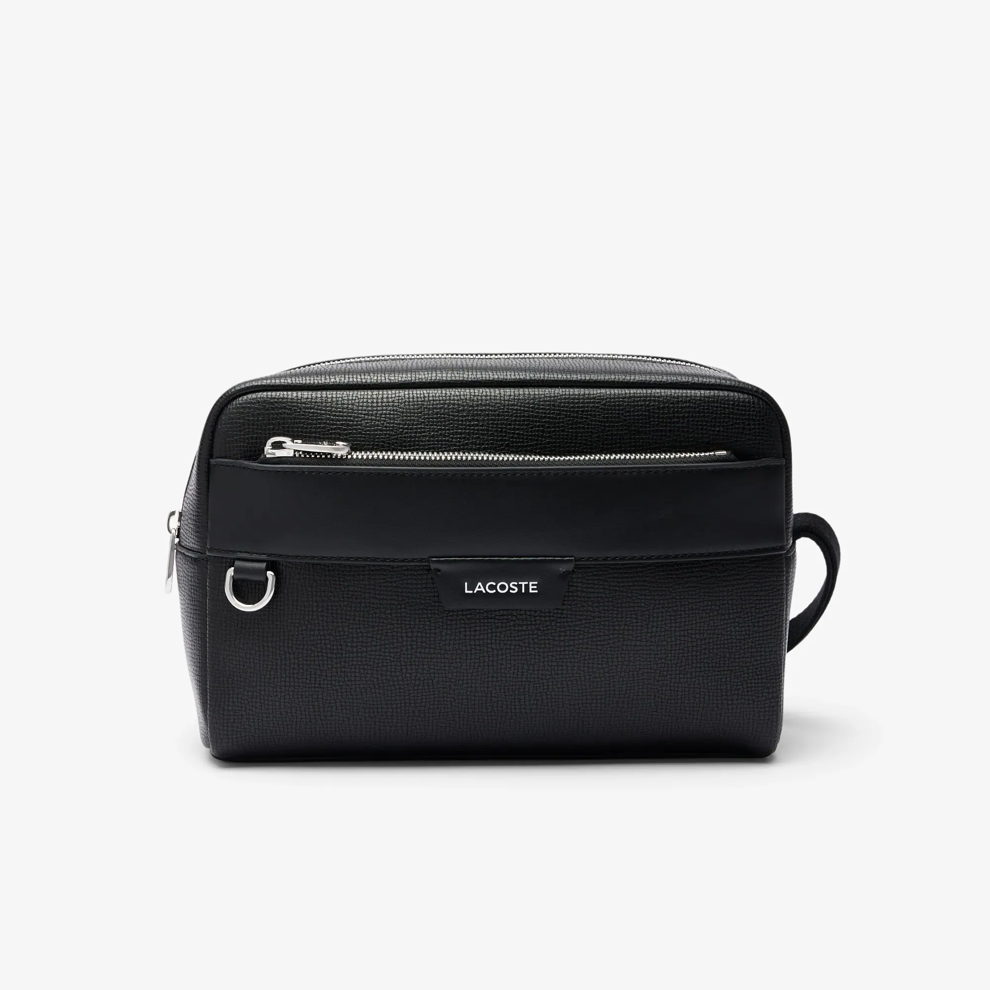 Lacoste Ossian Leather Vanity Bag - Black