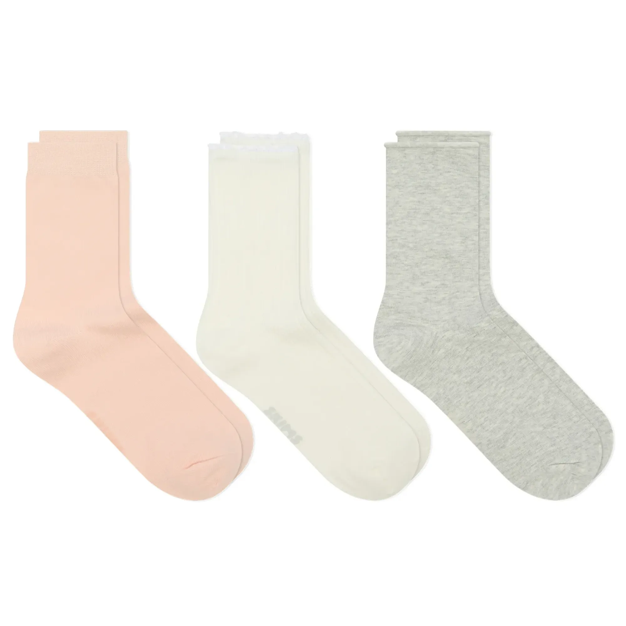 SKIMS Women's Textured Sock 3-Pack Marble Primrose Multi