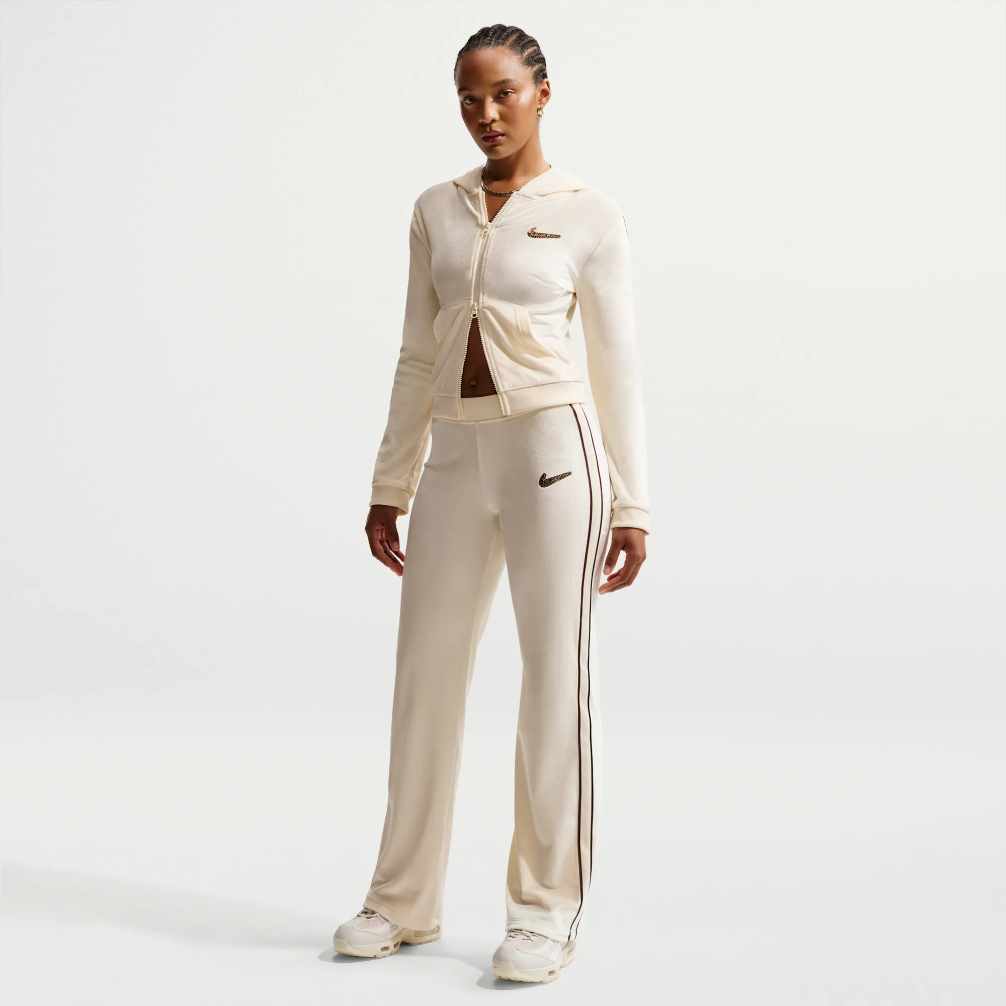 Nike Women's Velour Trousers - White - Fleece