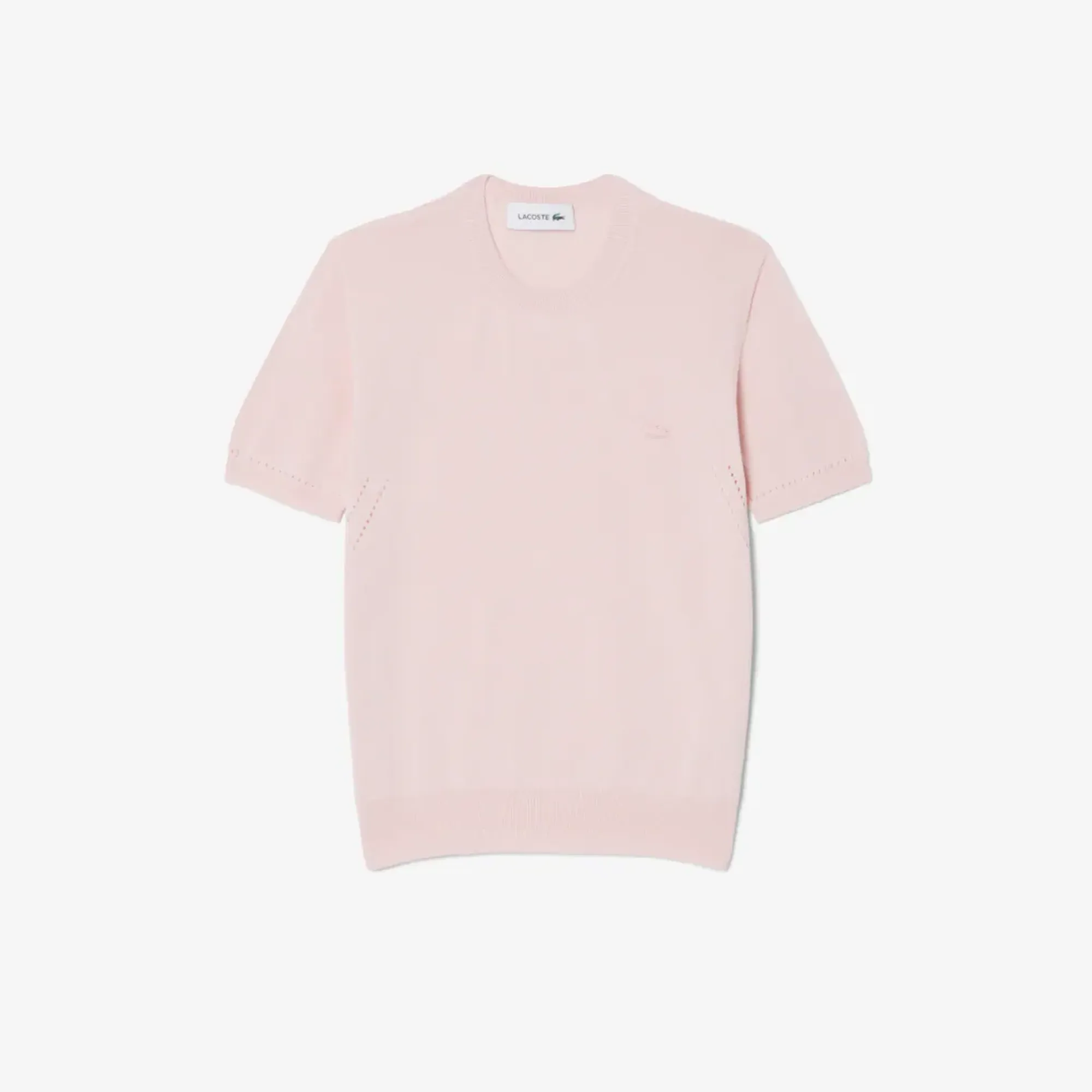 Lacoste Short Sleeved 3D Knit Sweater - Light Pink