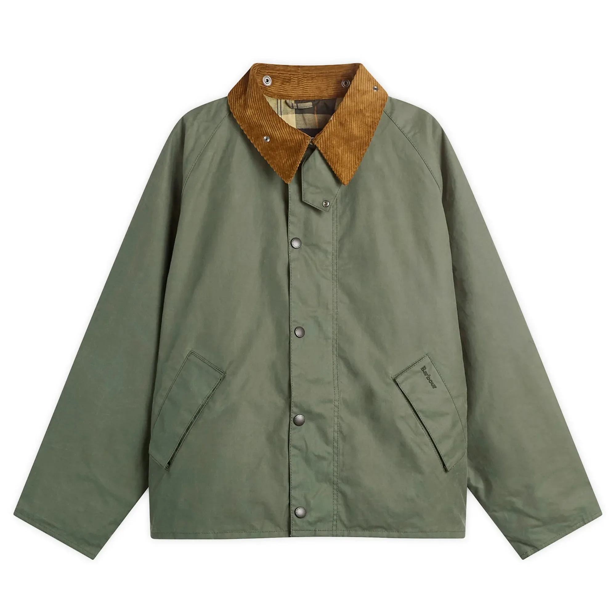 Barbour Men's OS Transport Wax Jacket Light Moss