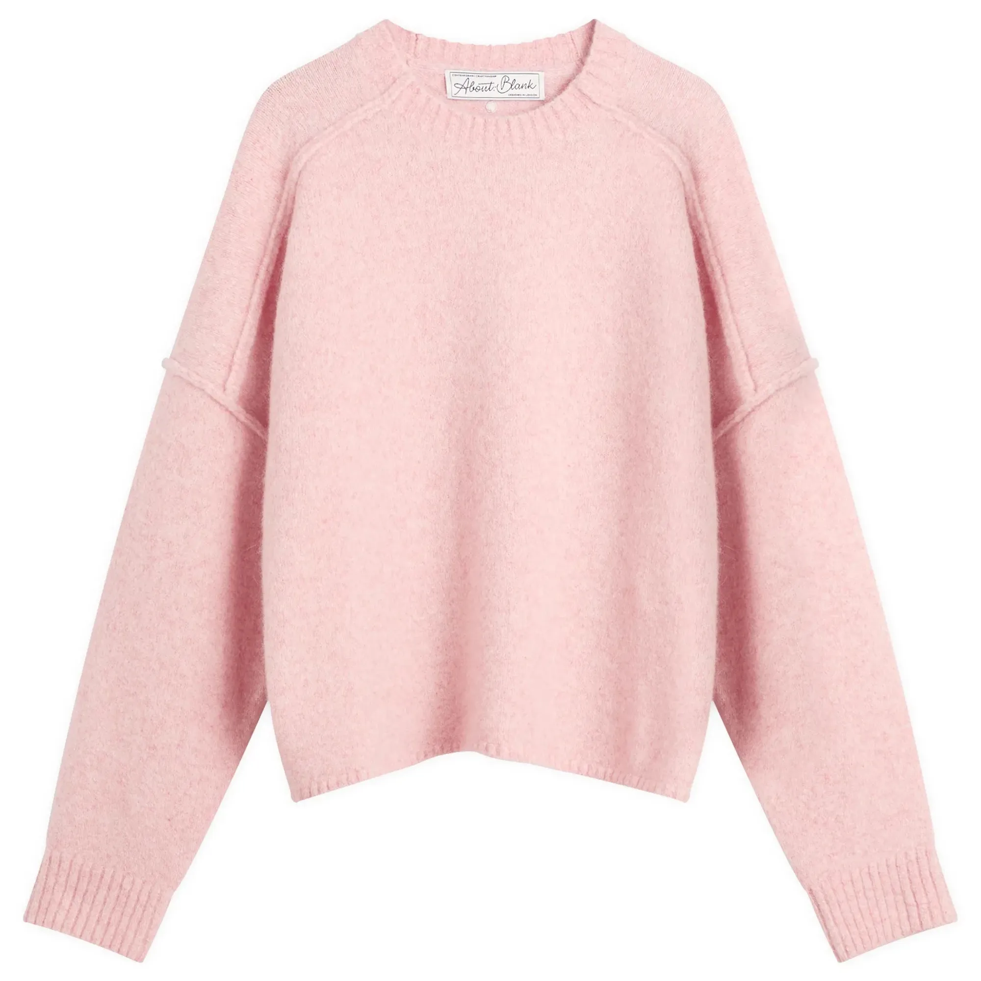 about:blank Men's Exposed Mock Neck Jumper Pink