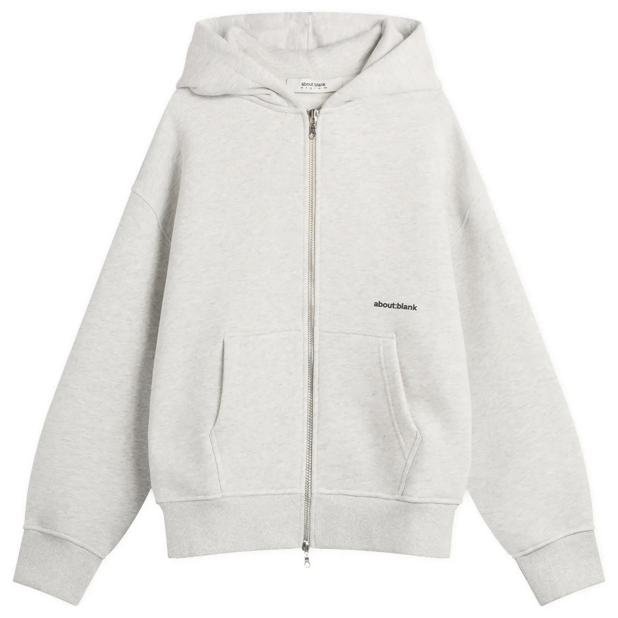about:blank Men's Box Zip Hoodie Grey Marl/Blue