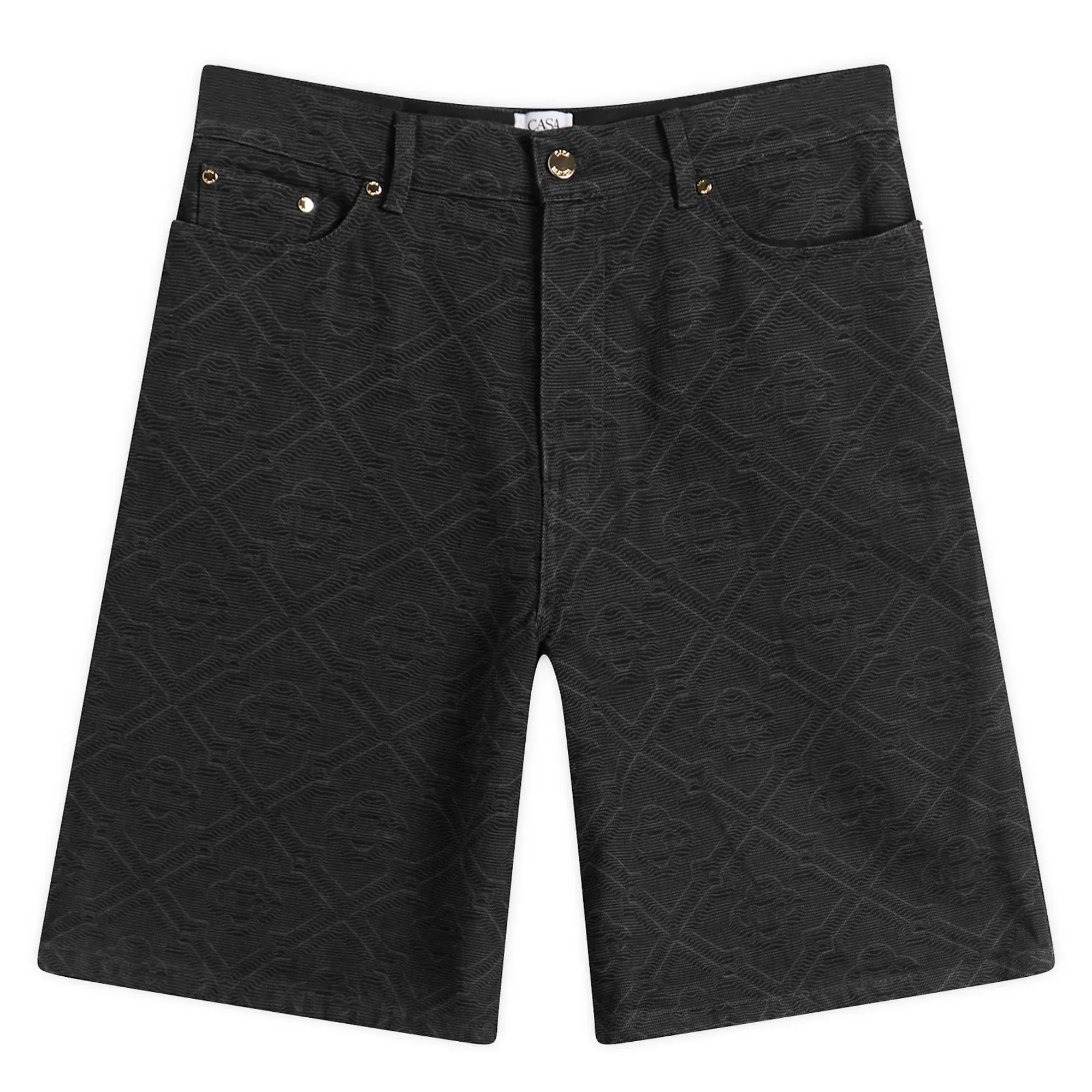 Casablanca Men's Laser Monogram Denim Shorts Black
