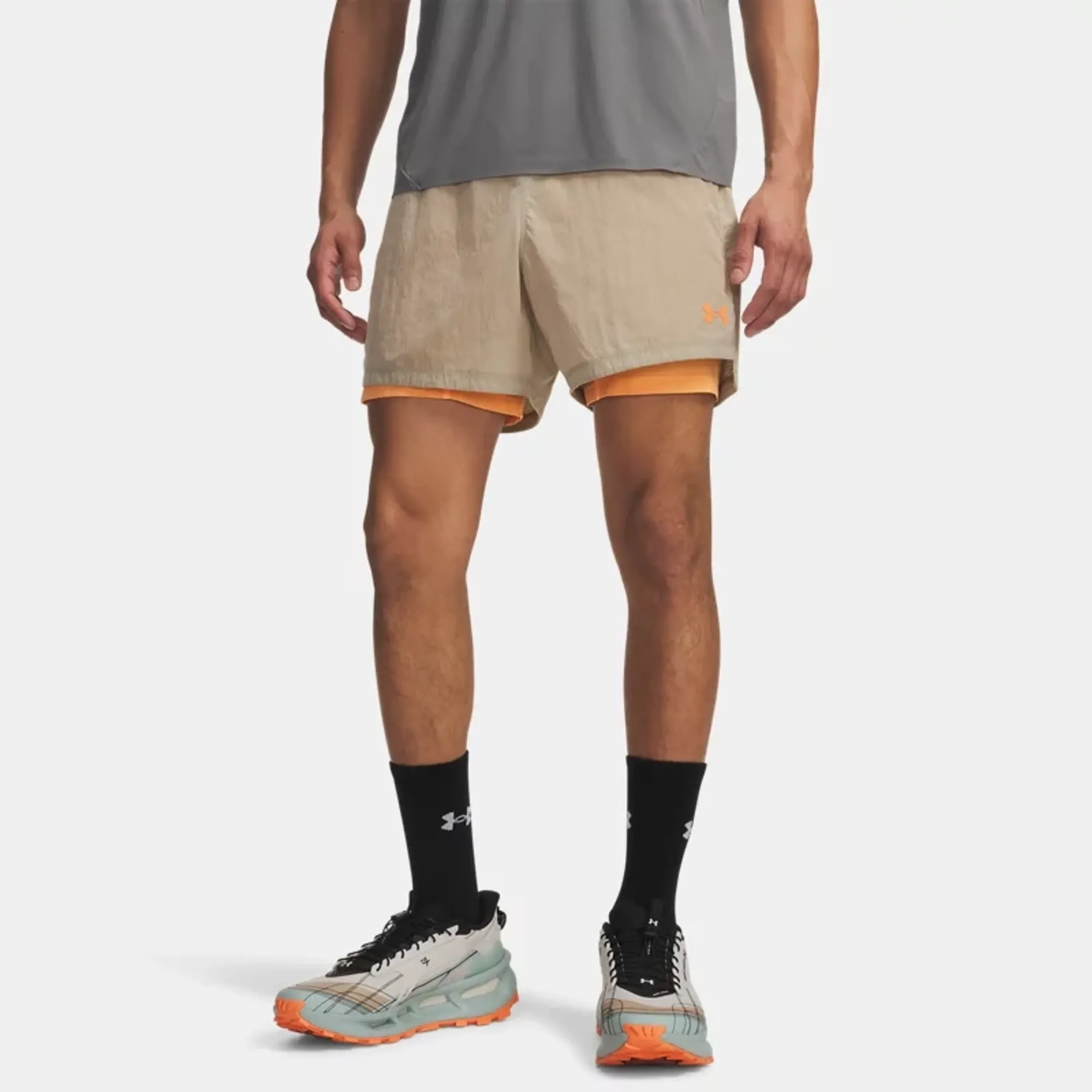 Under Armour  Trail Run Lined Men's 5" Shorts City Khaki / Apollo Orange L