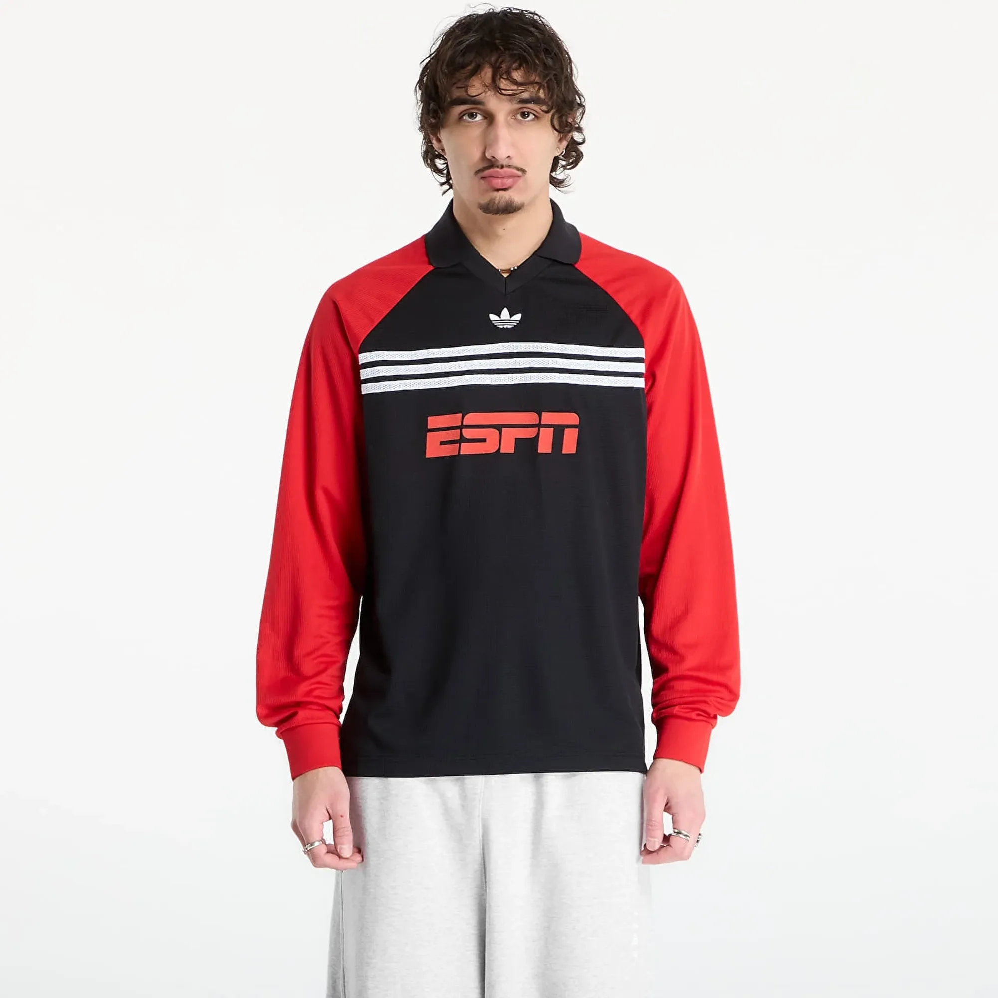 T-Shirt Adidas Chest Str Ls T Black/ Better Scarlet S
