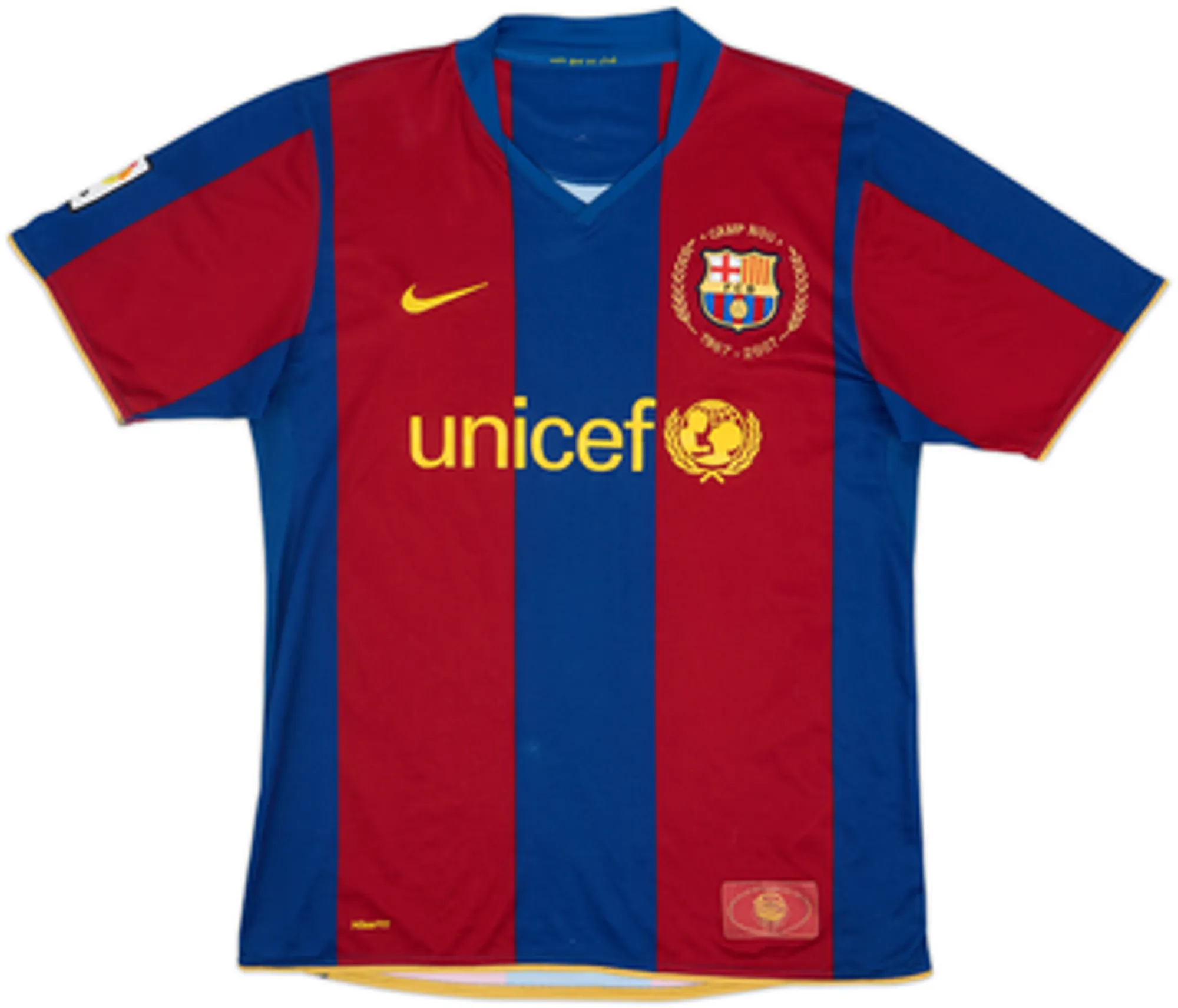 2007-08 Barcelona Home Shirt Messi #19 - 6/10 - (XL.Boys)