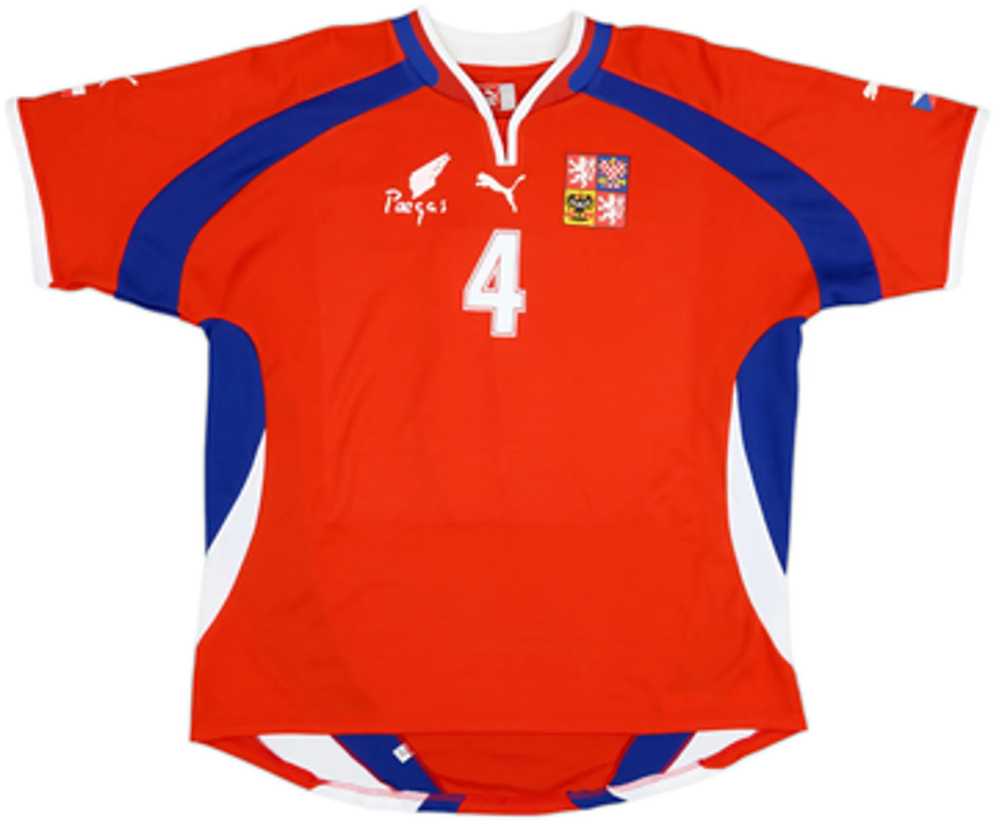 2000-02 Czech Republic Basic Home Shirt Nedved #4 - 6/10 - (L)