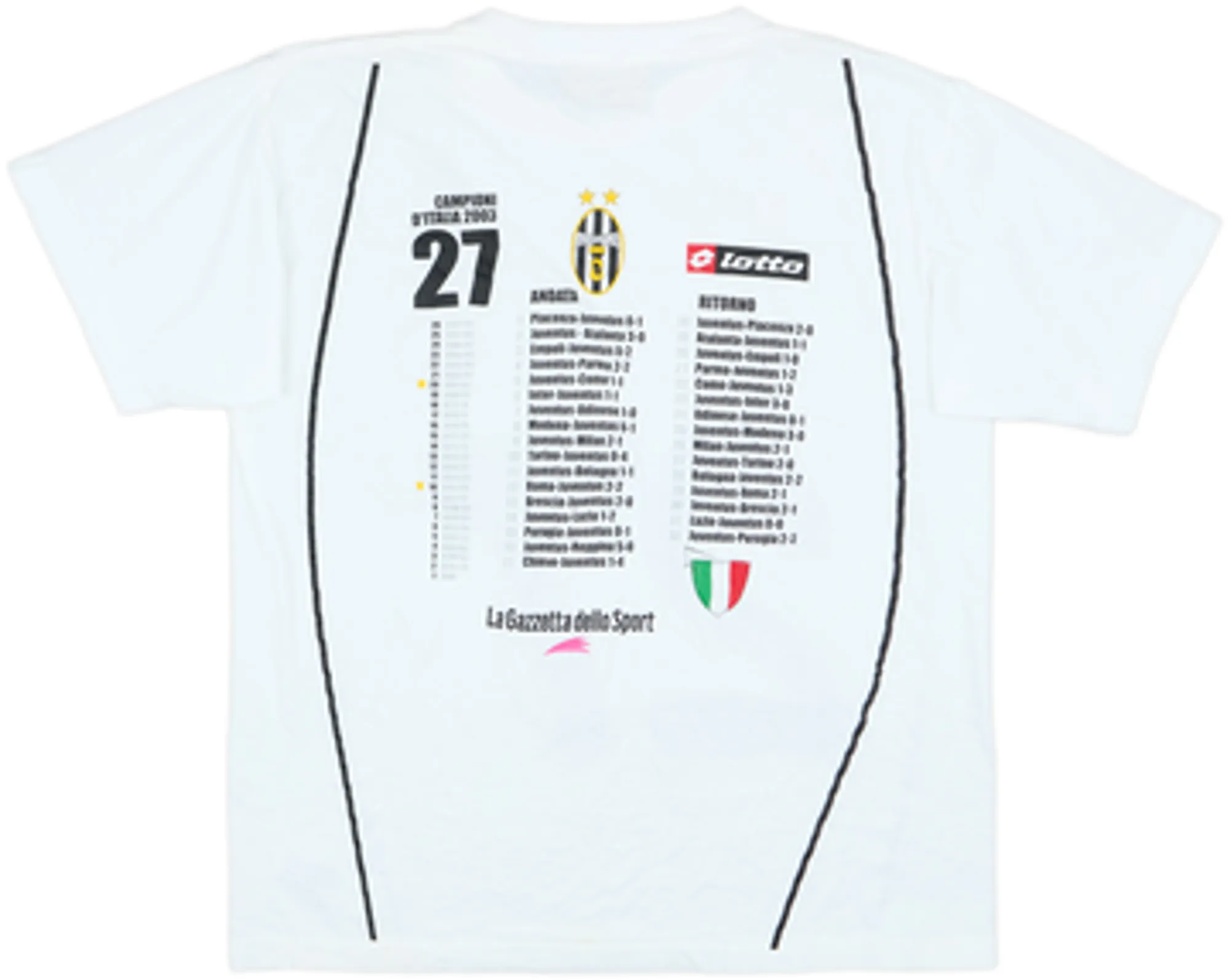 2002-03 Juventus Lotto 'Campioni D'Italia 2003' Graphic Tee - 6/10 - (XL)