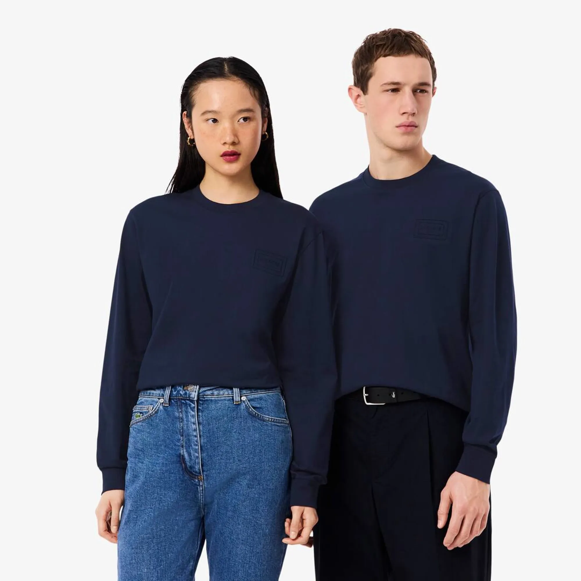 Lacoste Long Sleeved Cotton T-shirt - Midnight Blue