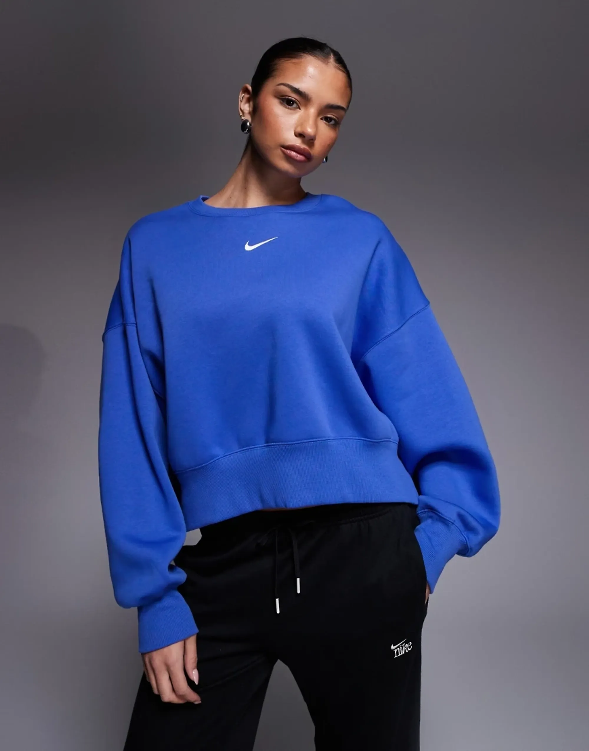 Nike Phoenix Fleece Over-Oversized Sweatshirt In Blue