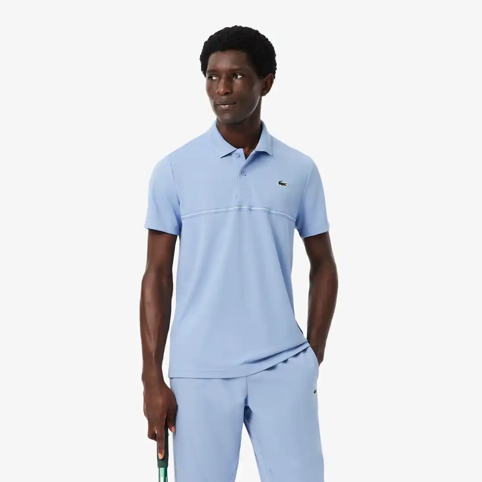 Lacoste Ultra Dry Print Sport Polo Shirt - Light Blue