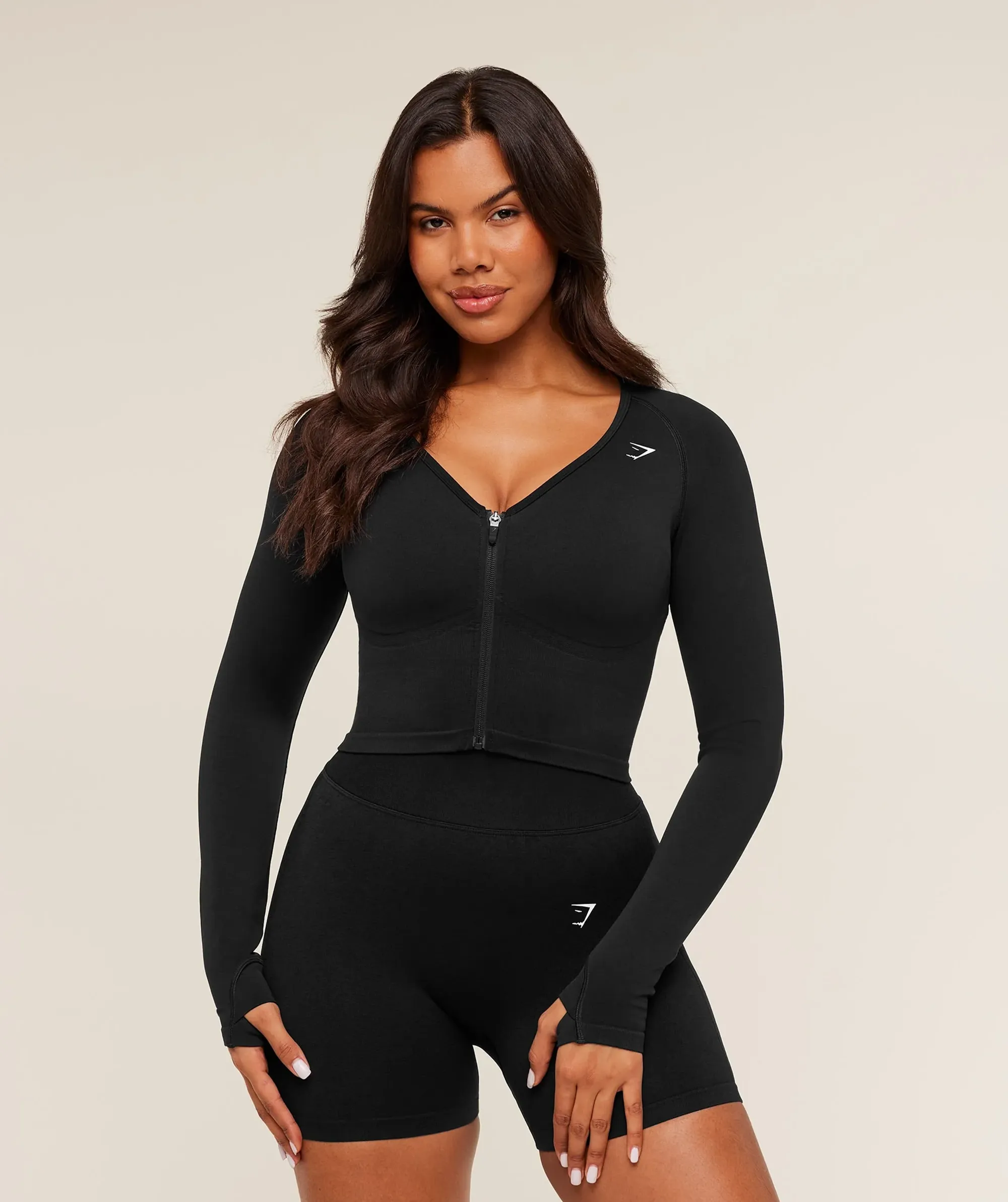Gymshark Lift Seamless Jacket - Black/Black Marl
