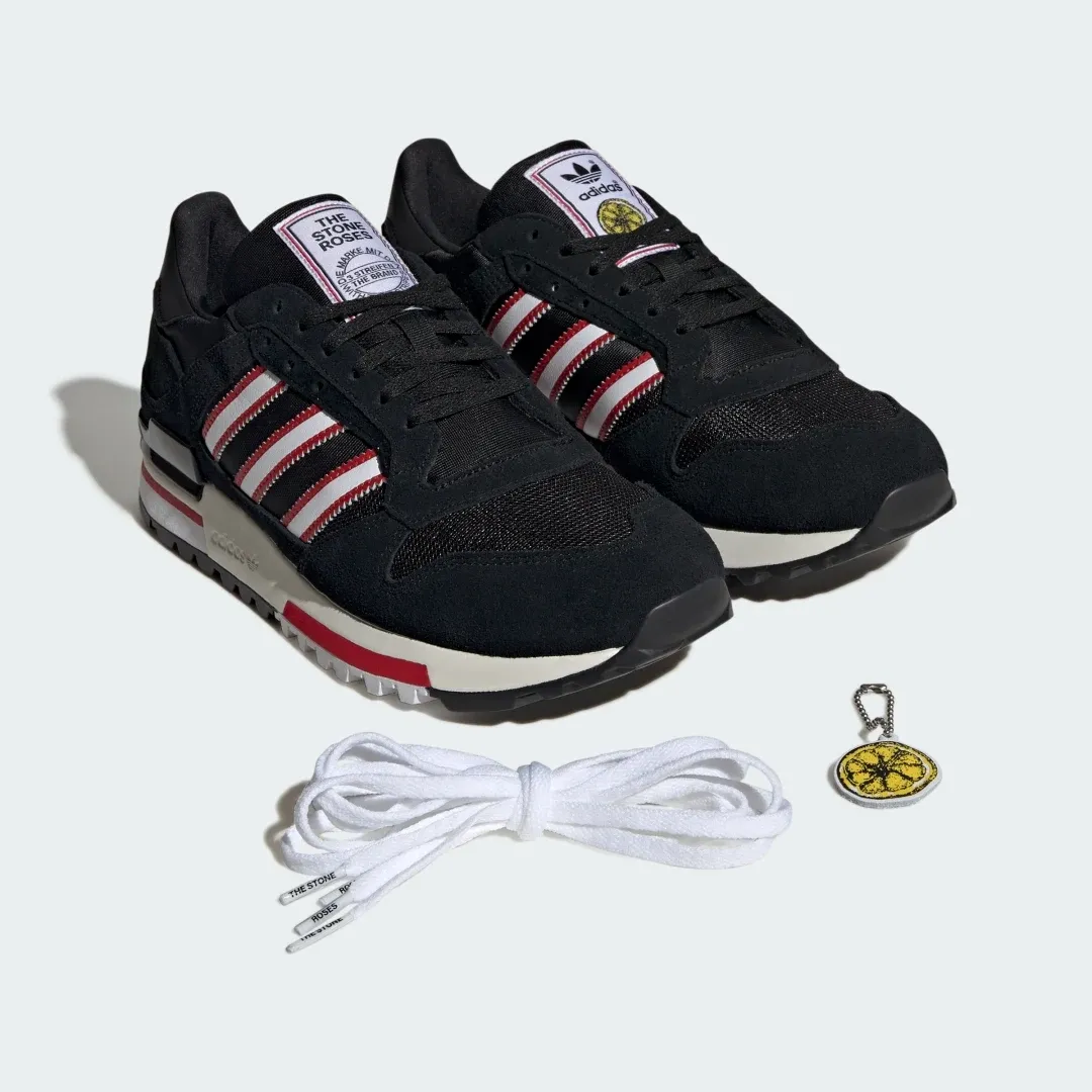 Manchester United x adidas Stone Roses ZX 600 Trainers Black