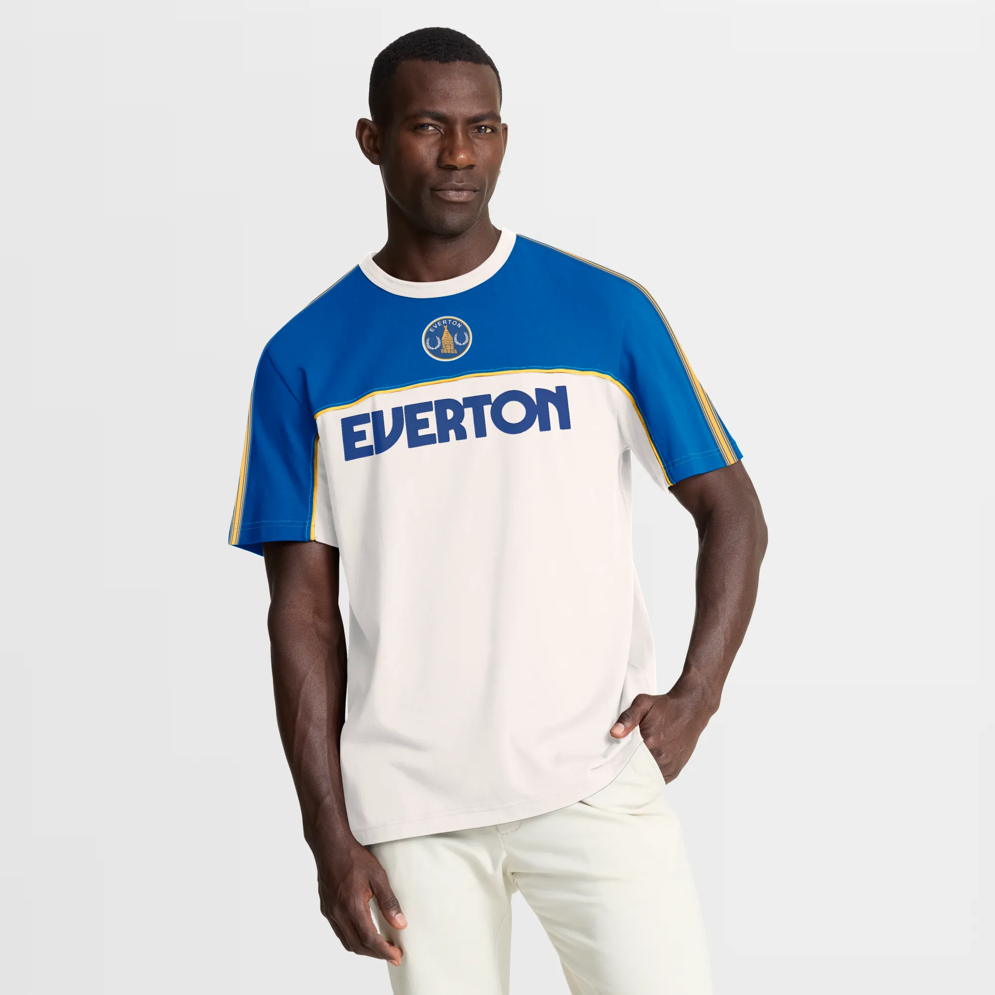 Everton Retro T-Shirt - Antique White - Mens