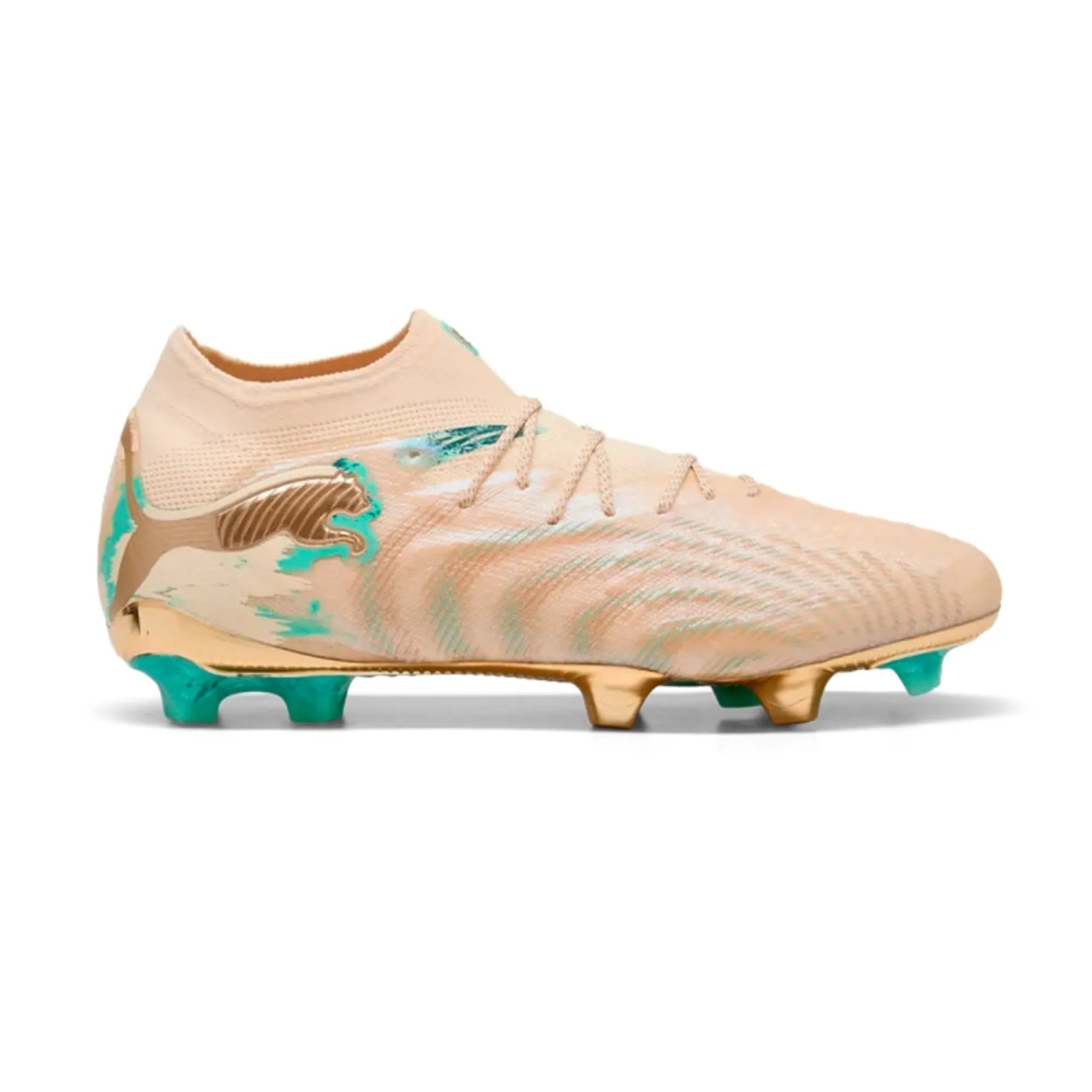 PUMA Future 9 Ultimate FG Football Boots Unisex, Creamy Vanilla/Gold/Mint Jelly