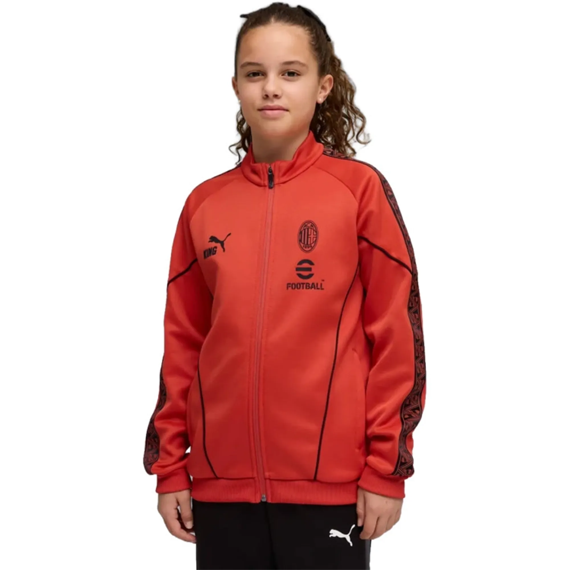 Acm King Anthem Jacket Jr Red Fire-Puma Black - ['Red']