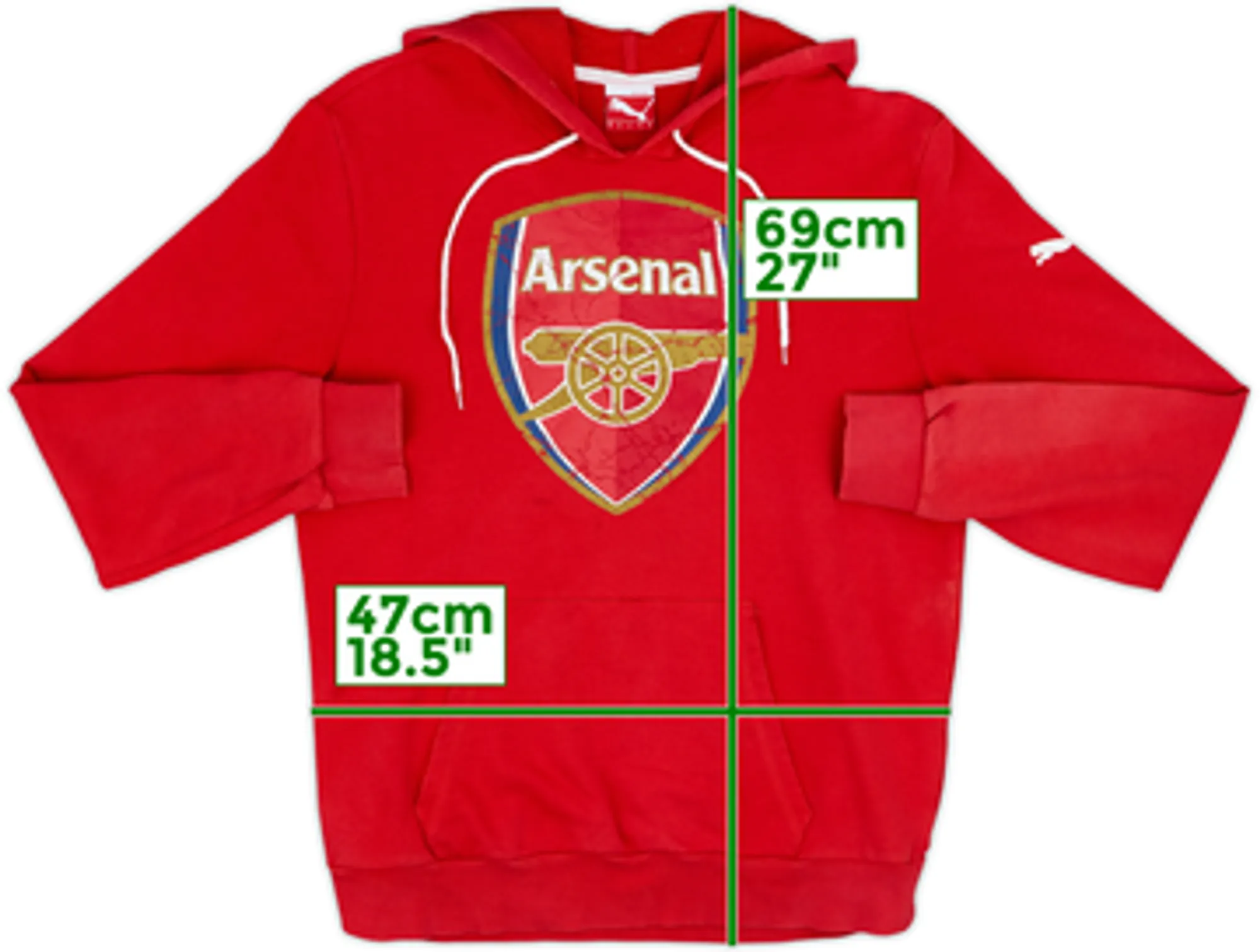 2014-15 Arsenal Puma Hooded Sweat Top - 5/10 - (S)
