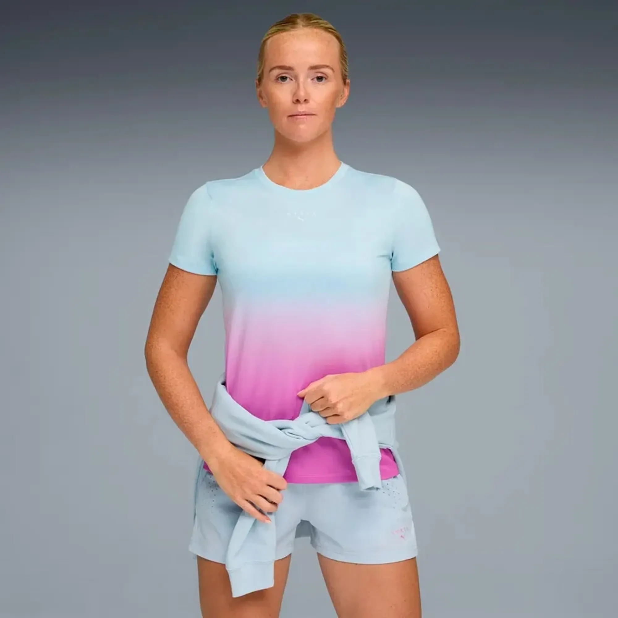 Puma HYROX Graphic Running shirt Women-light blue, pink