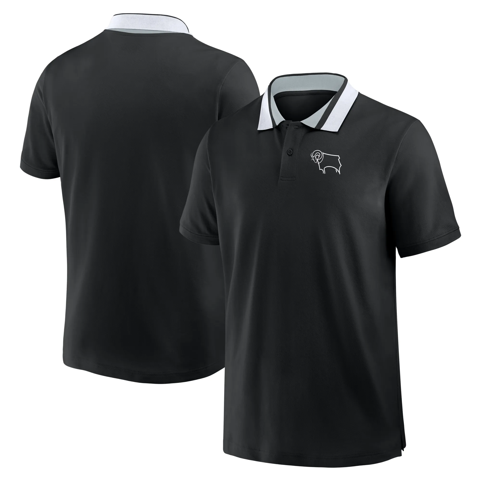 Derby County Polo - Black - Mens