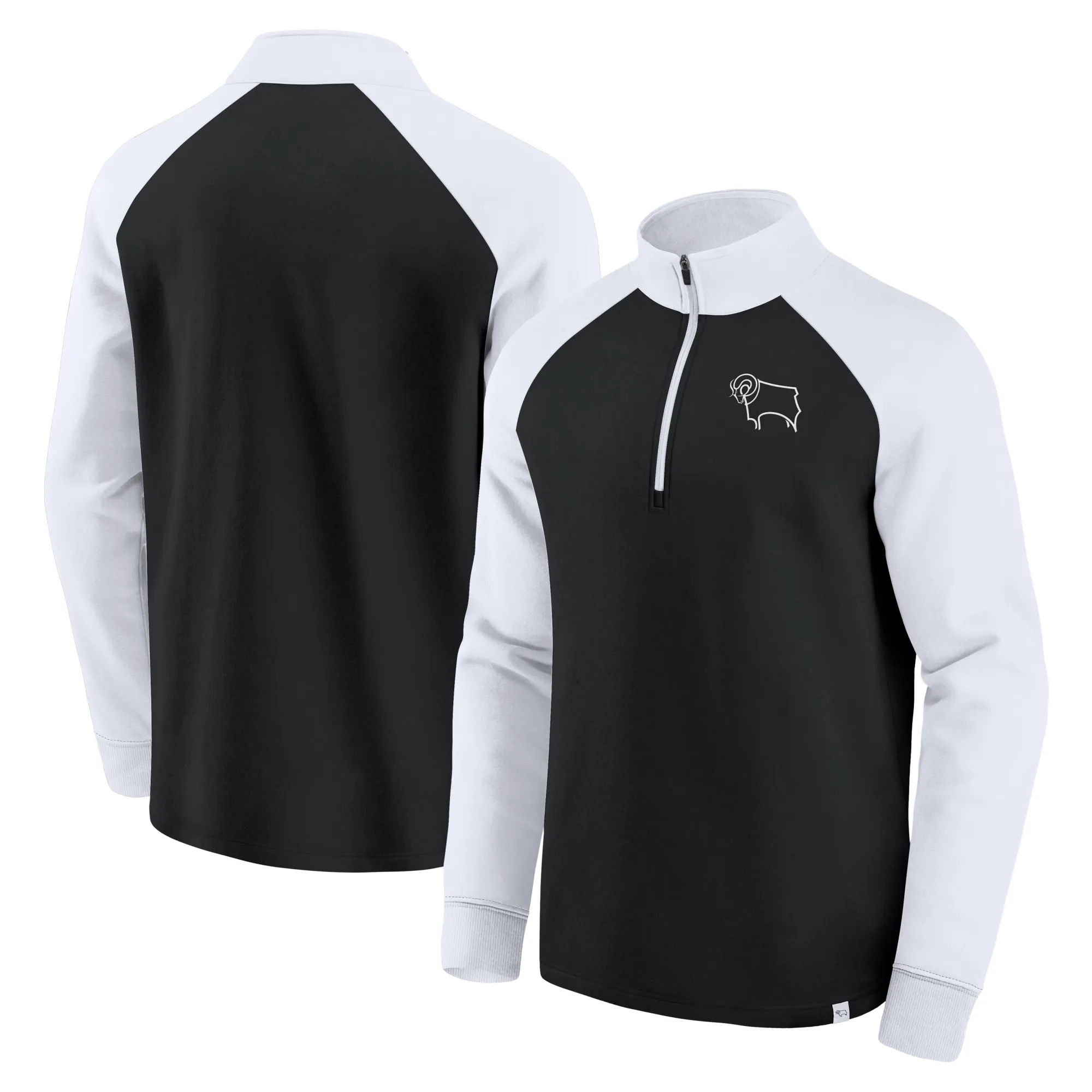 Derby County 1/4 Zip Sweat - Black - Mens