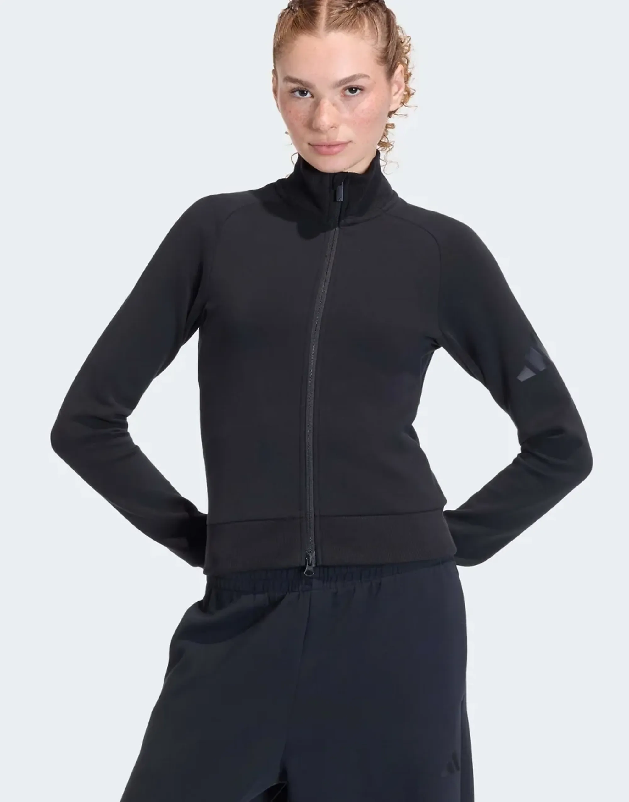 Adidas Performance Soft Lux Slim Track Top In Black