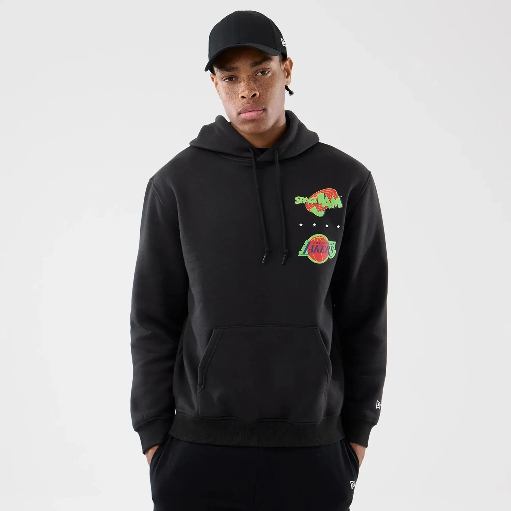 LA Lakers Space Jam 2 X NBA Black Pullover Hoodie New Era Cap adult unisex