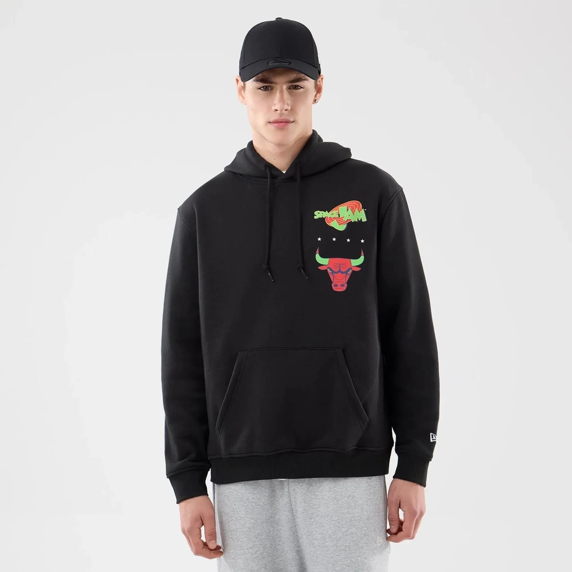 Chicago Bulls Space Jam 2 X NBA Black Pullover Hoodie New Era Cap adult unisex