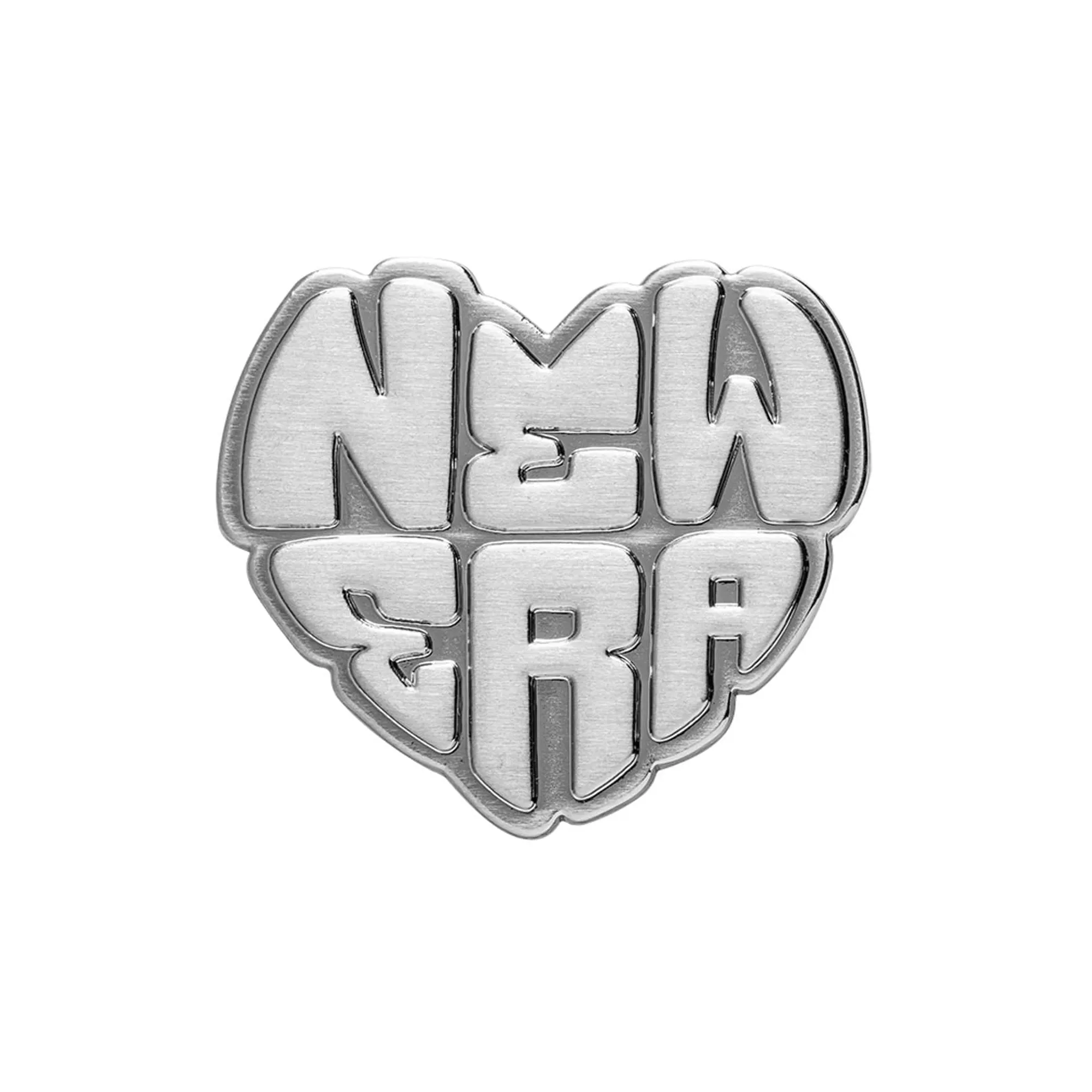 New Era Heart Silver Pin Badge adult unisex