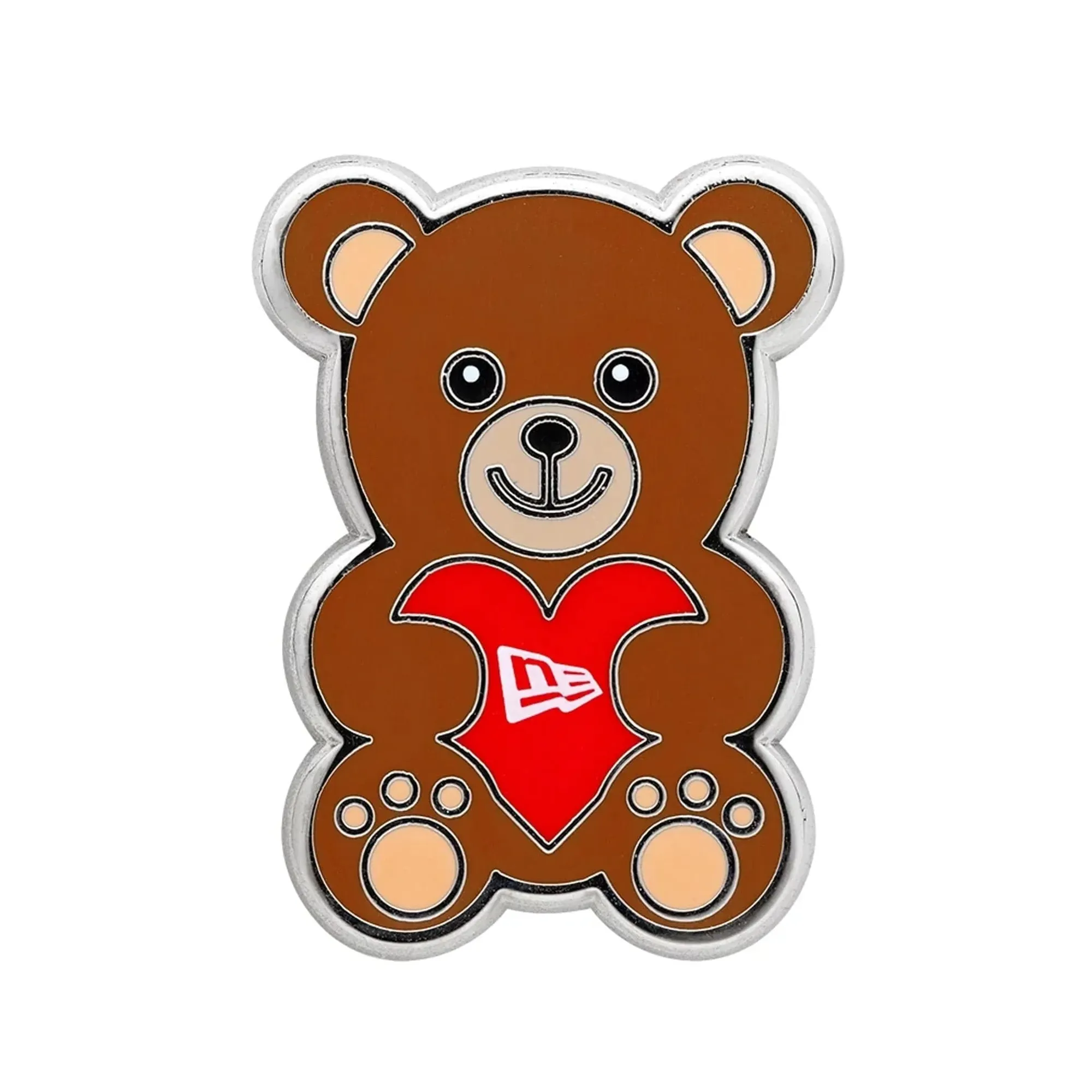 New Era Velentine Bear Silver Pin Badge adult unisex