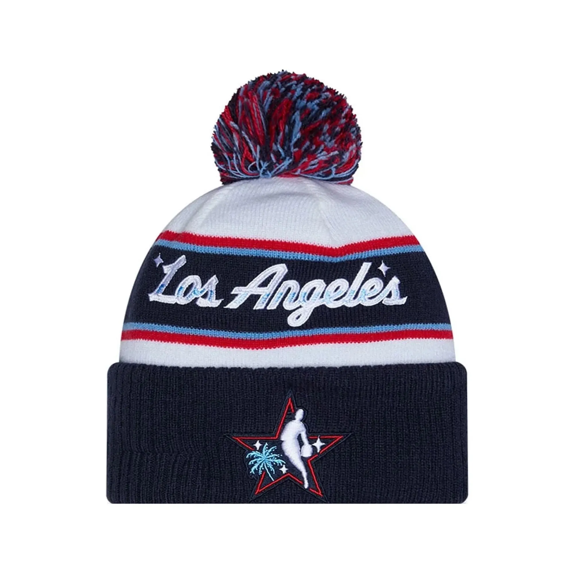 NBA All Star Game 2026 Logo White Bobble Knit Beanie Hat New Era Cap adult unisex